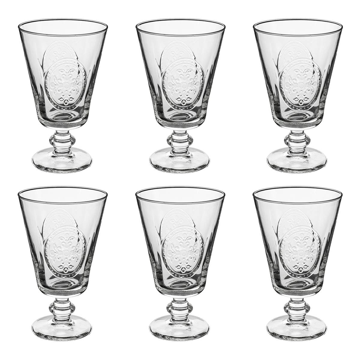 Set of 6 wine glasses "Carmela" 350 ml, Transparent