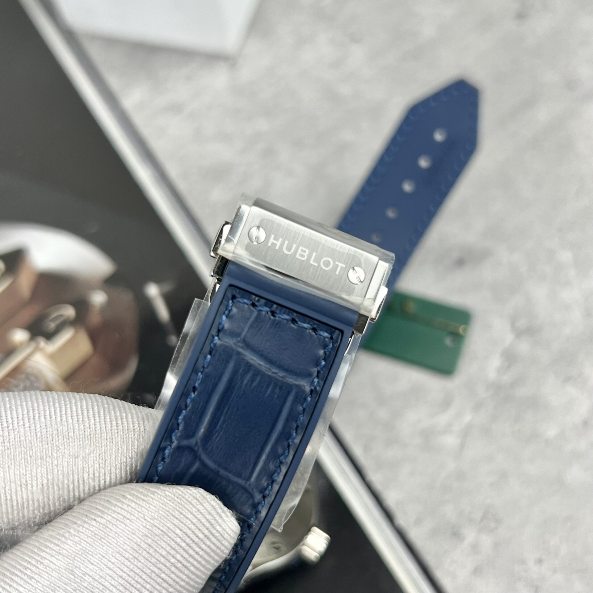 Hublot Classic Fusion Titanium Replica Watch Blue Leather Strap JJF 38mm - Top club