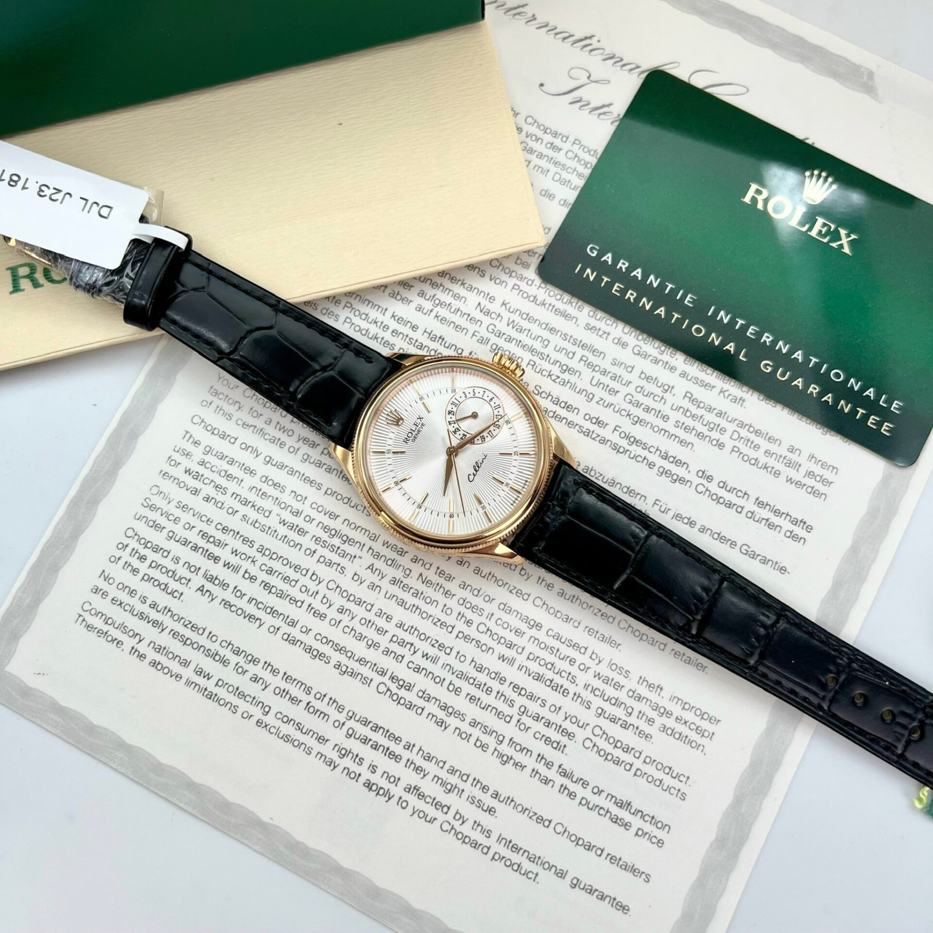 Rolex Cellini Date 50515 Gold Wrapped Replica Watch Leather Strap 39mm - Elite Watch Atelier