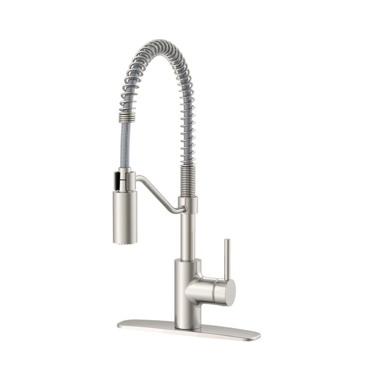 Home Impressions 1-Handle Lever Commercial Pull-Down Kitchen Faucet, Brushed Nickel