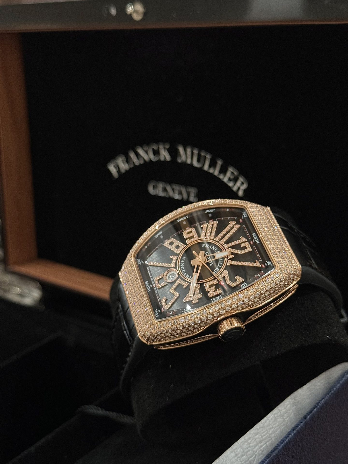 Franck Muller Vanguard Yachting V45 SC DT Black Diamond Best Replica Watch ABF 45mm - Elite Watch Atelier