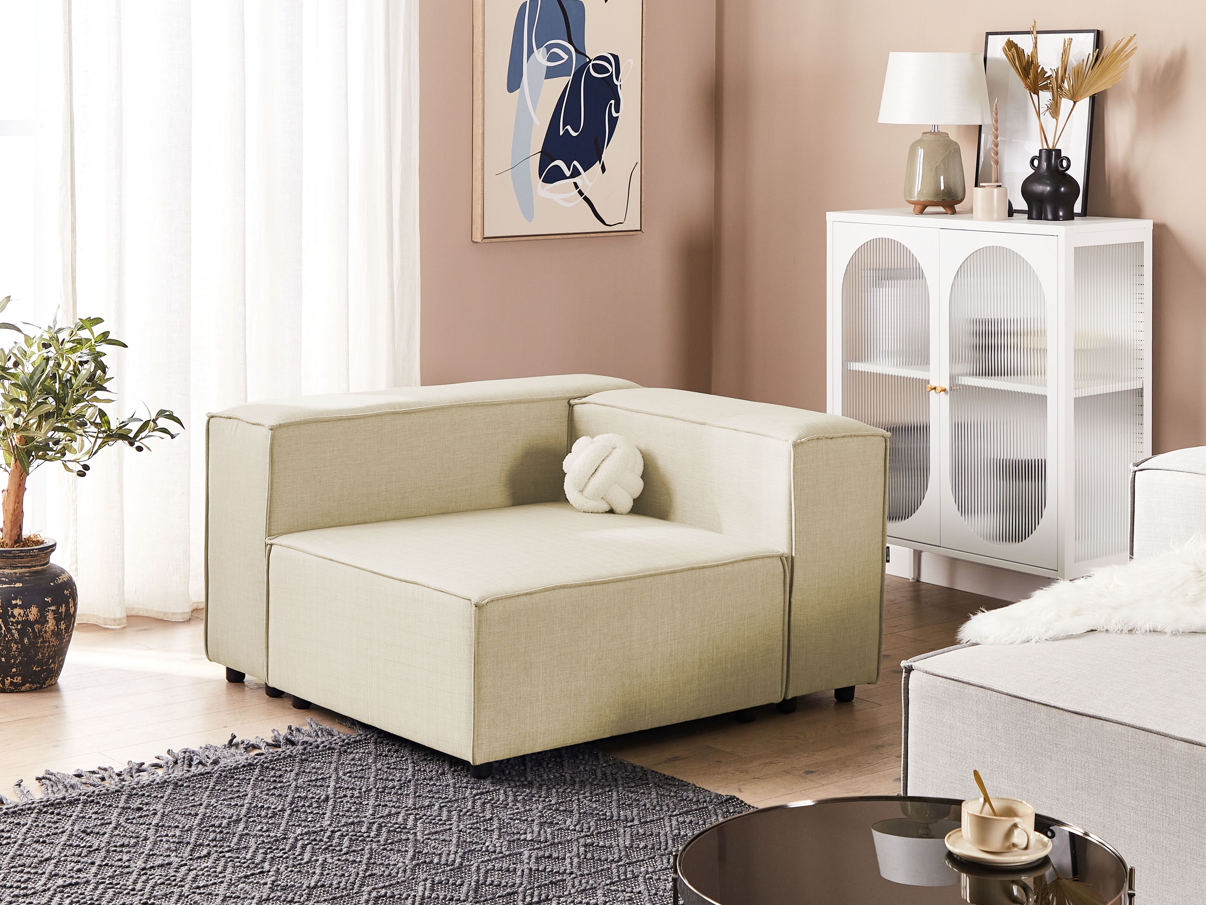 Corner Seat APRICA Faux Linen Beige