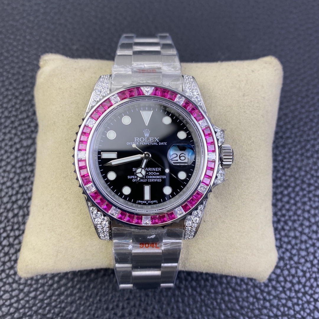 Rolex Submariner Special Edition with Diamonds - Pink Diamonds - 40mm(1:1 replica) - Elite Watch Atelier