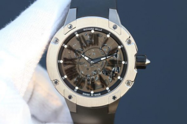 Replica Richard Mille RM033 Titanium SF Roman Markers Dial Black Rubber Strap Micro-Rotor Movement - Top club