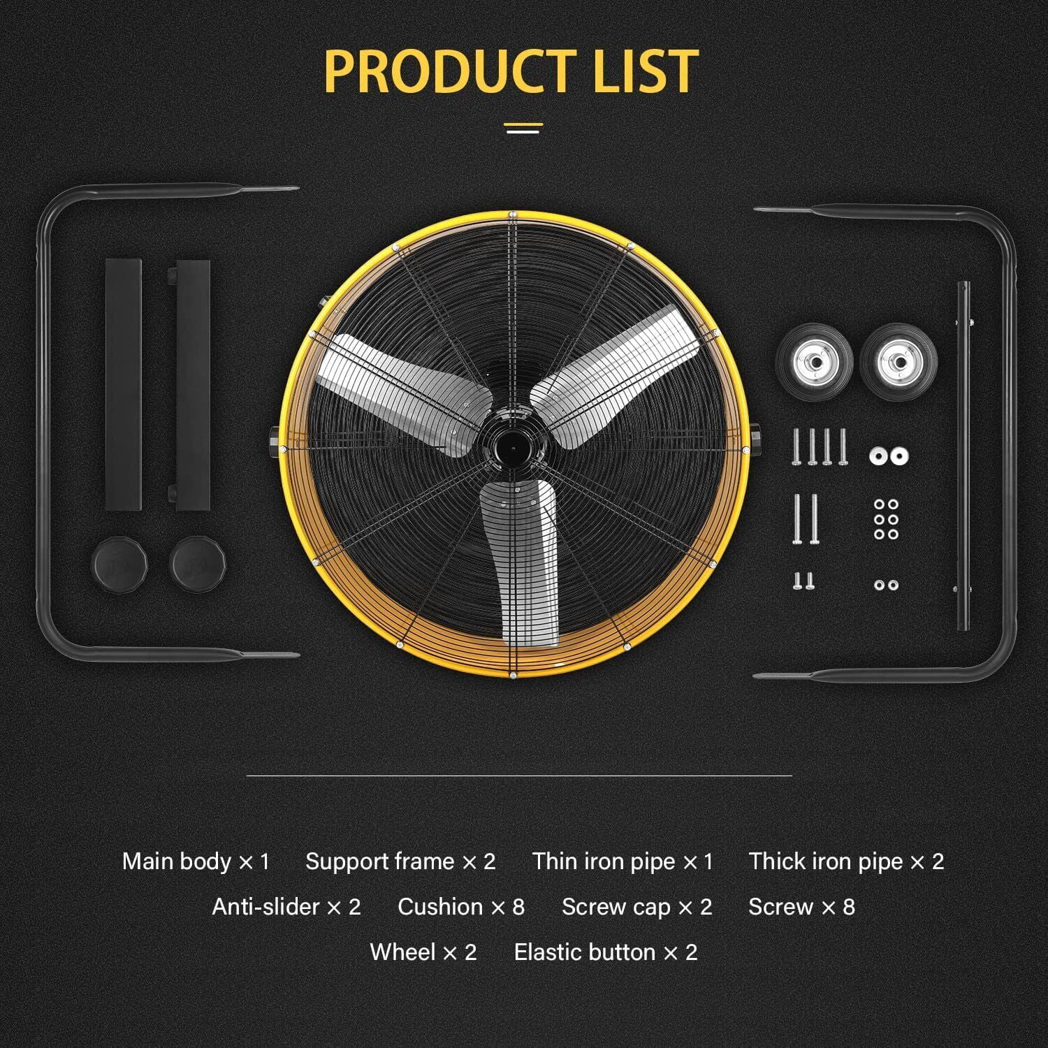 Simple Deluxe 24 inch 3 Speed 4700 CFM Metal Drum Fan - Image 14