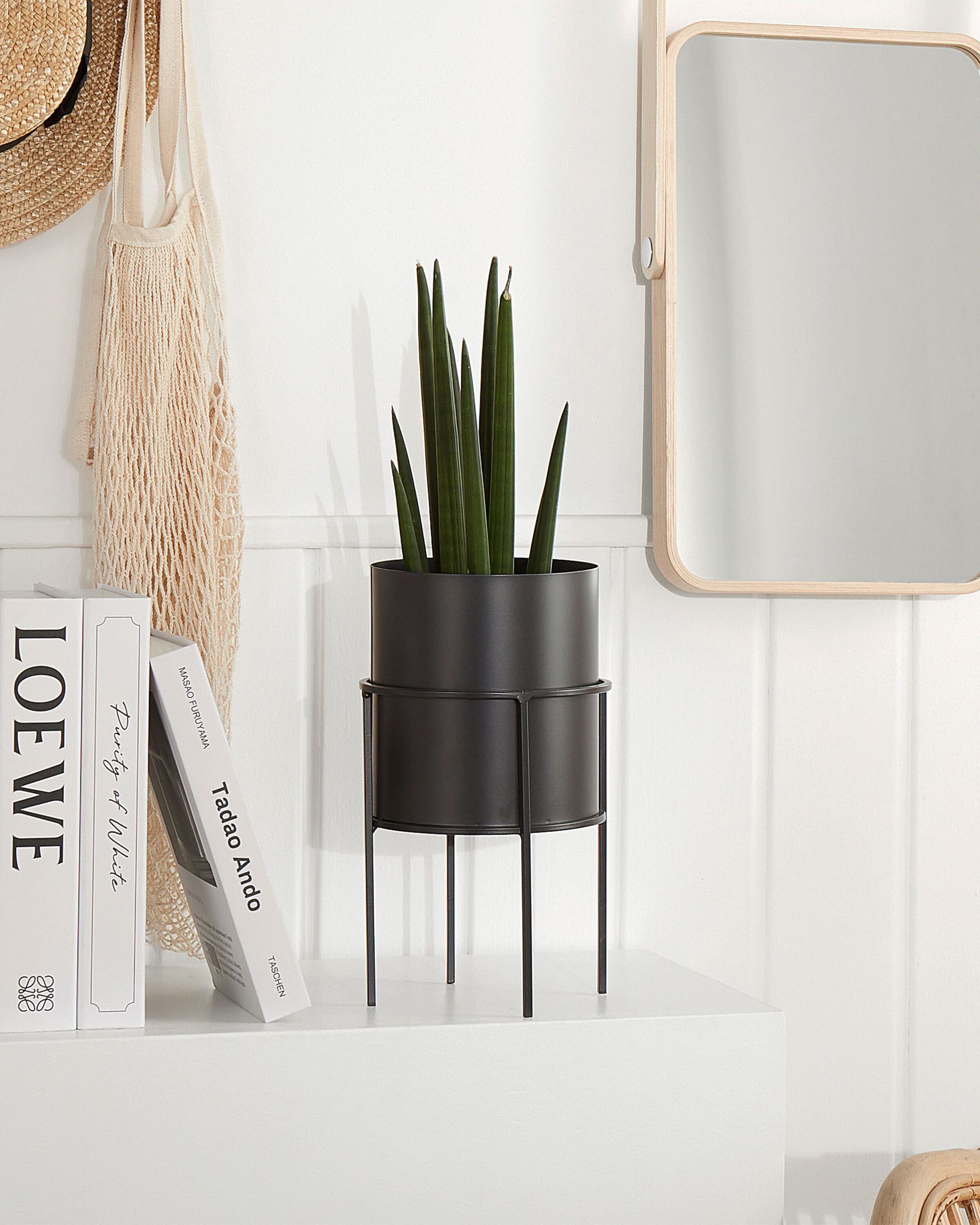 Elevated Plant Pot MILEA Metal 16 cm Black