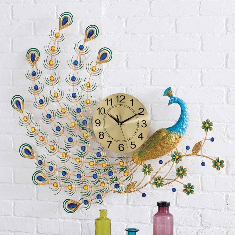 Statement Peacock Clock - MIDNIGHT VELVET CATALOG