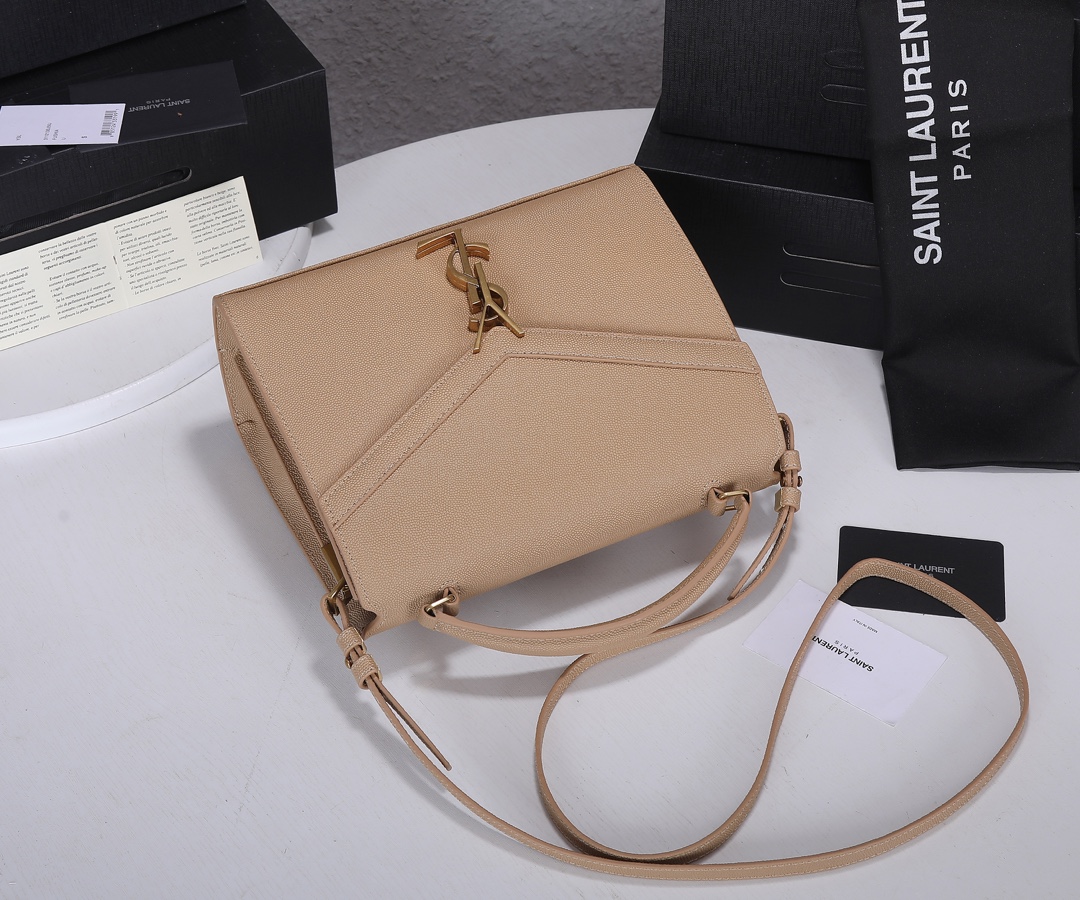 Replica Ysl Cassandra Medium Top Handle Bag- Black/Beige1:1High-quality replica