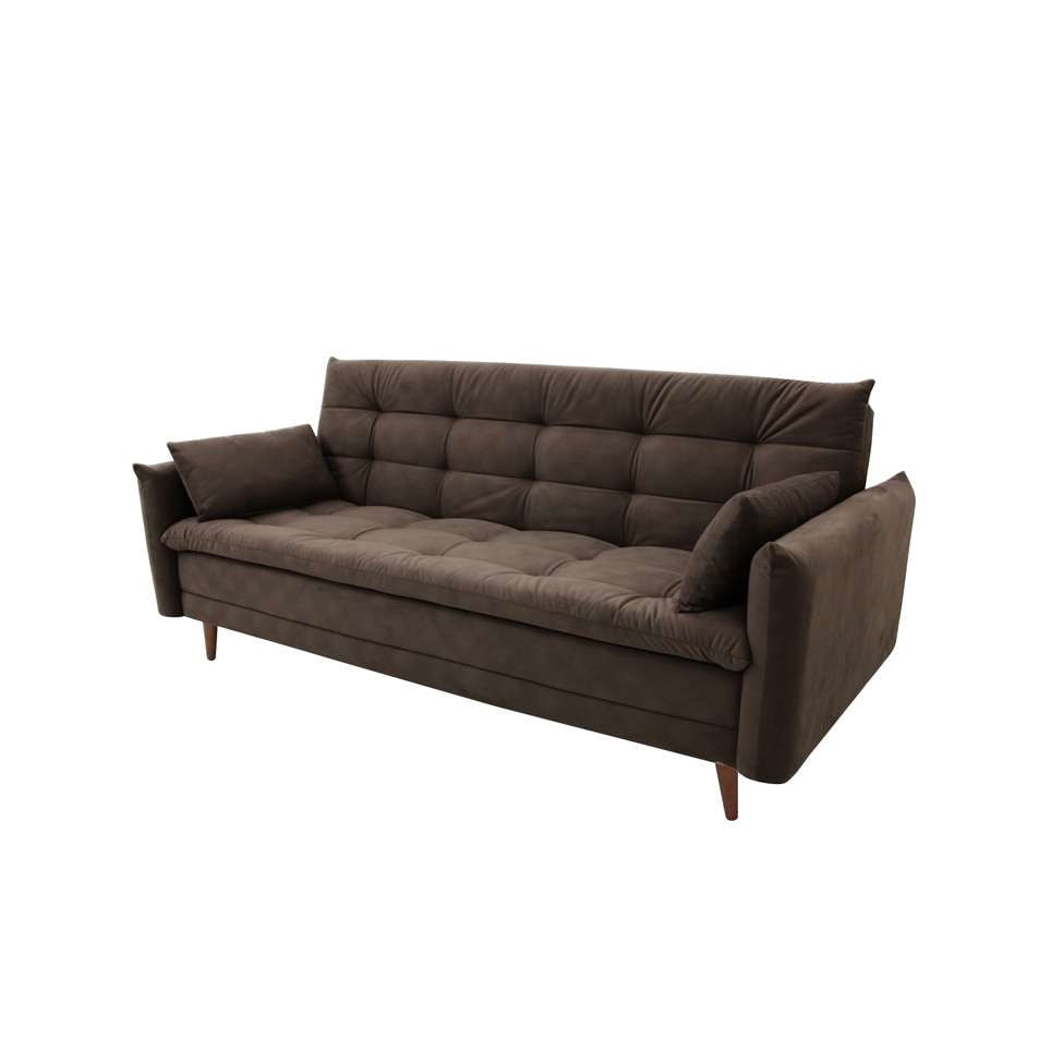 Sofá-Cama Casal 3 Lugares Marília Suede Café em Promoção | Ofertas na Americanas