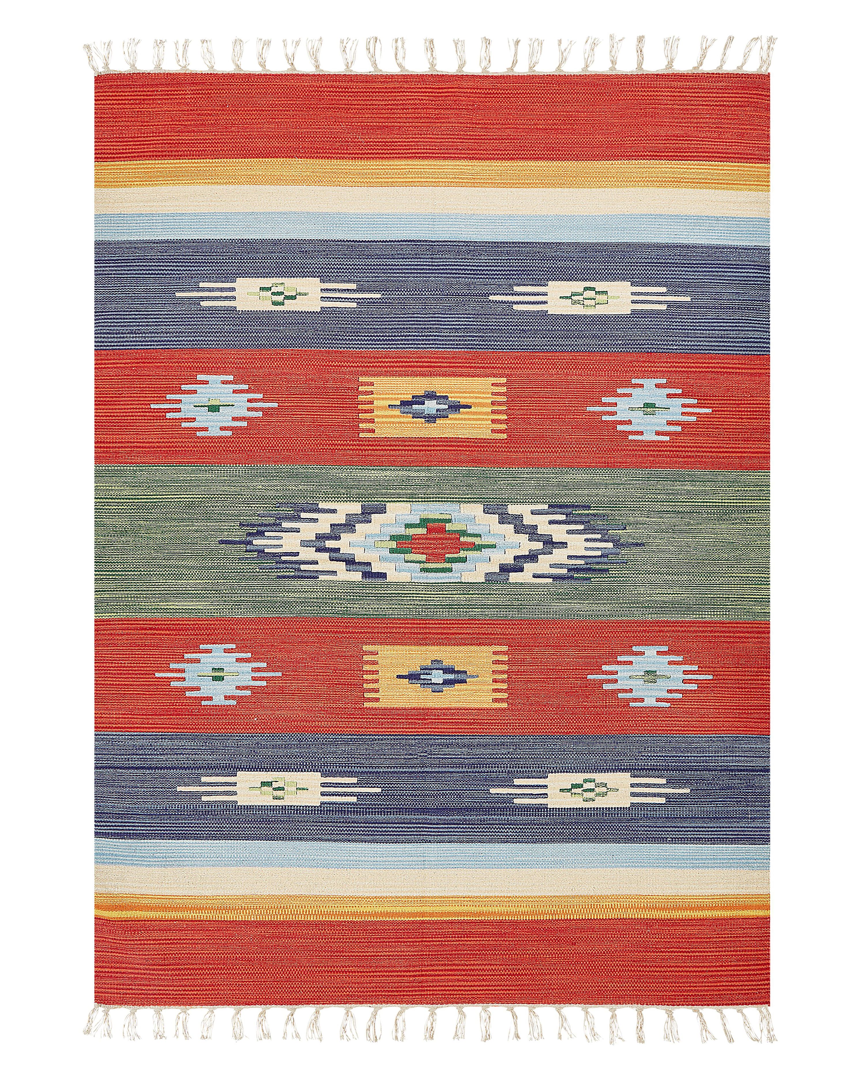 Rug KAMARIS Multicolour 140 x 200 cm Cotton Kilim