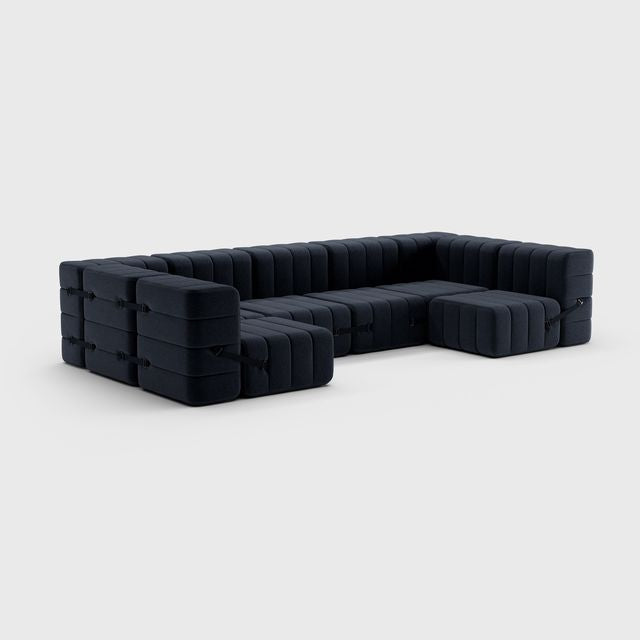 Curt-Set 15 - e.g. Flexibele U-bank - Jet - Donkergrijs