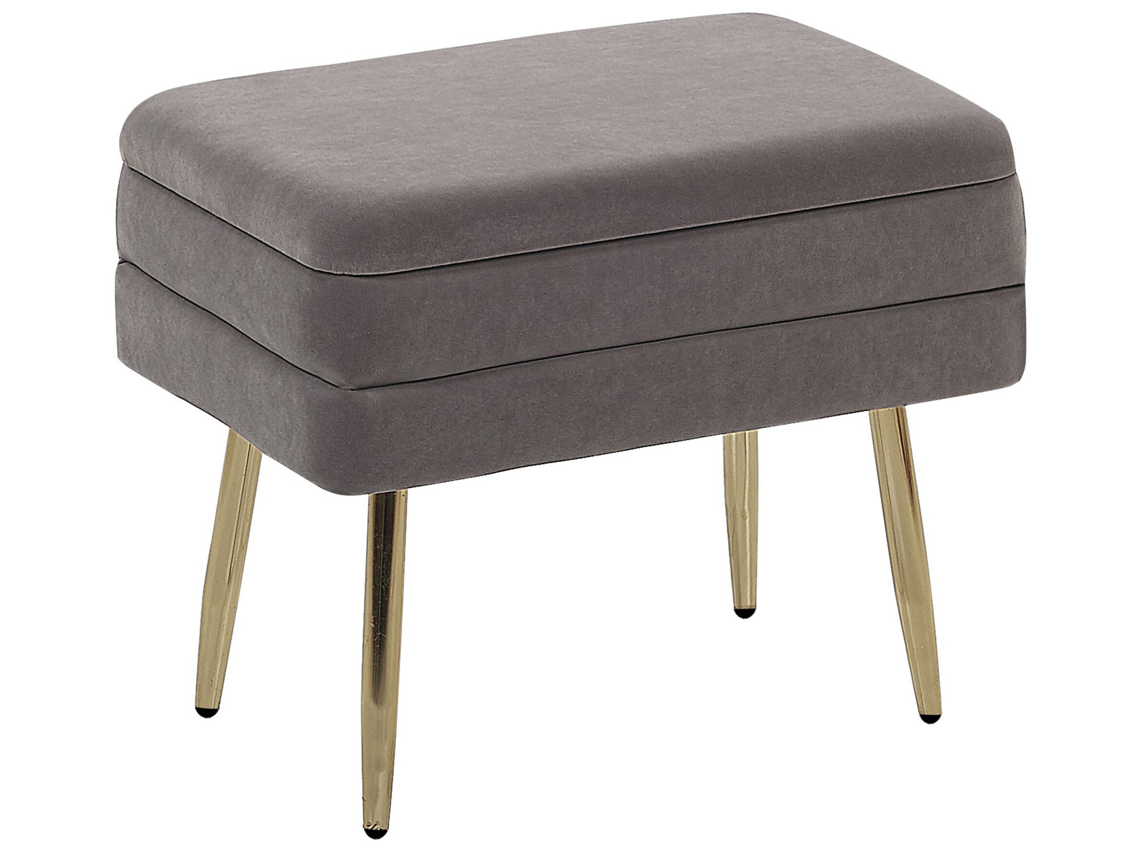 Upholstered Storage Bench ODESSA Velvet Grey
