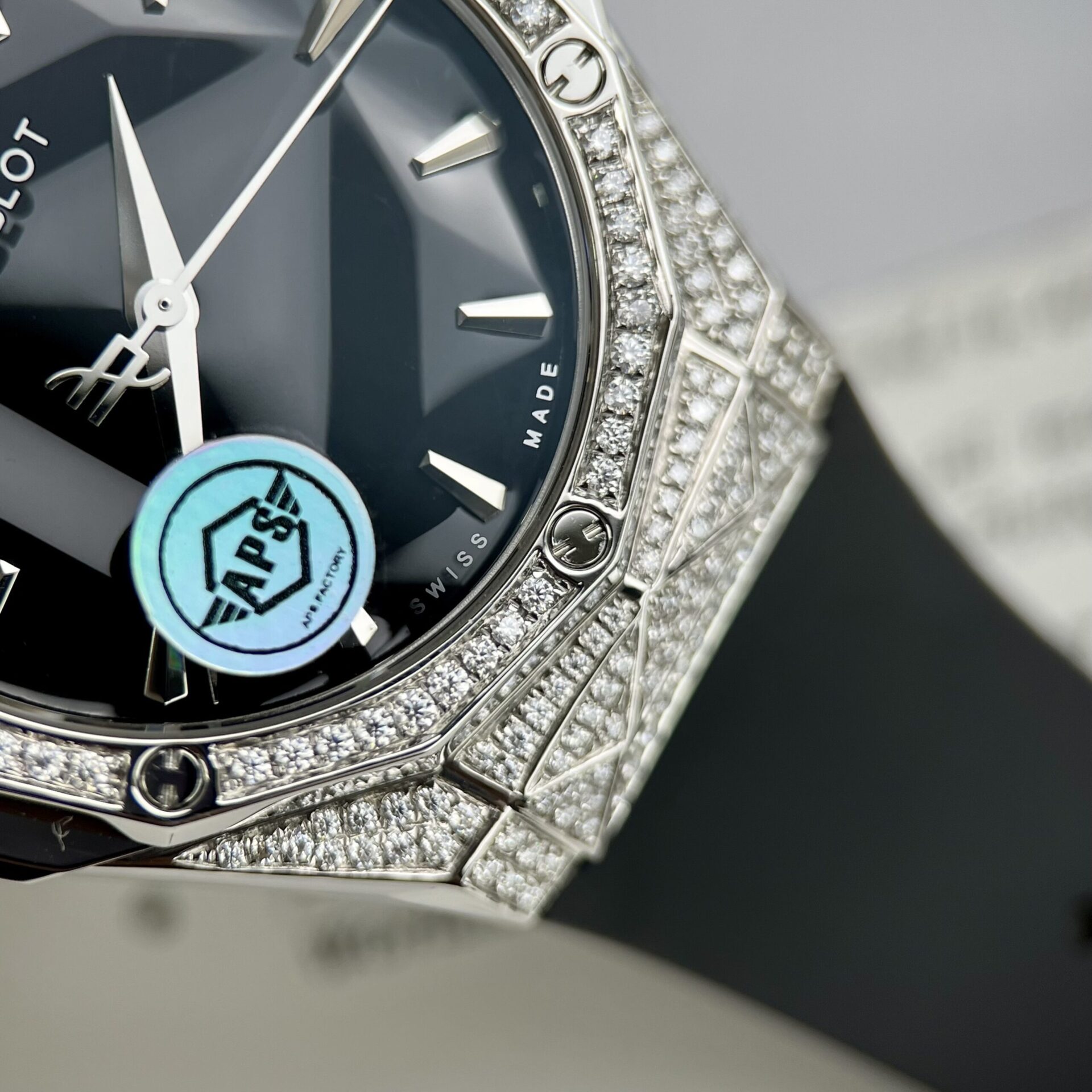 Hublot Orlinski Replica Watch Black Dial Custom Moissanite Diamonds APS Factory 40mm - Top club