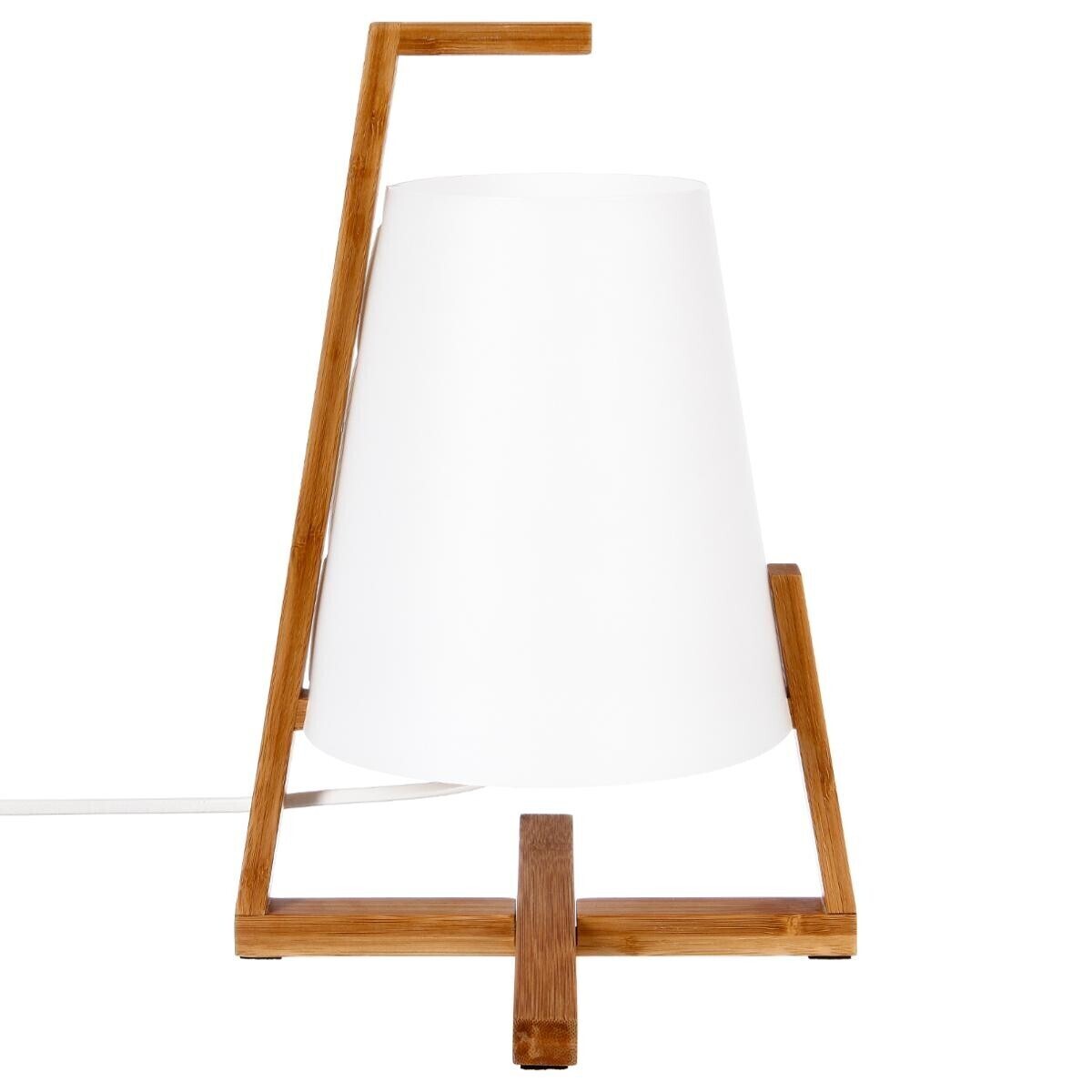 Lamp "Gong" Bamboo, White, H.32 cm