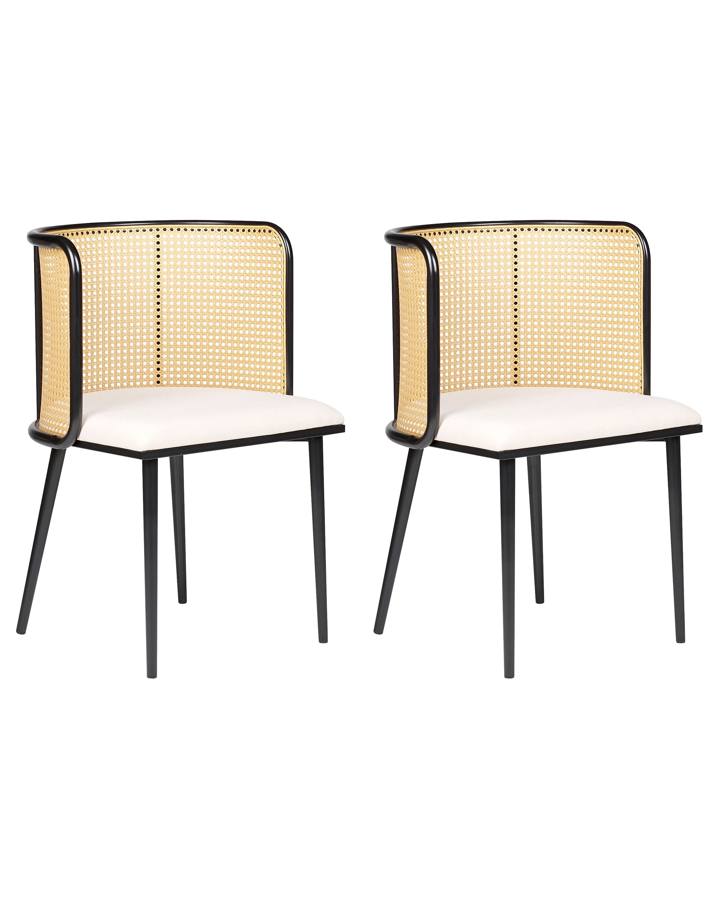 Set of 2 Dining Chairs KOBUK Metal Black