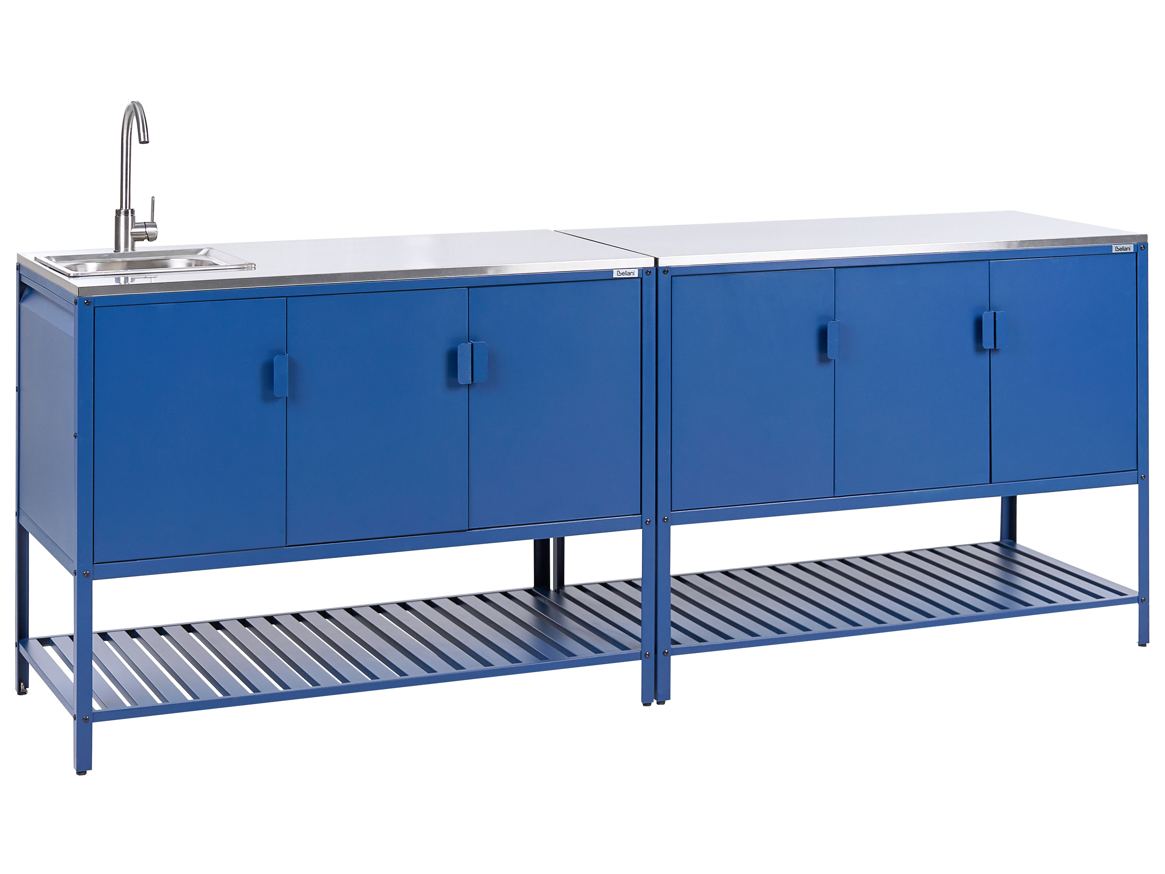 2 Piece Outdoor Kitchen Set with Sink MAENZA Metal Blue