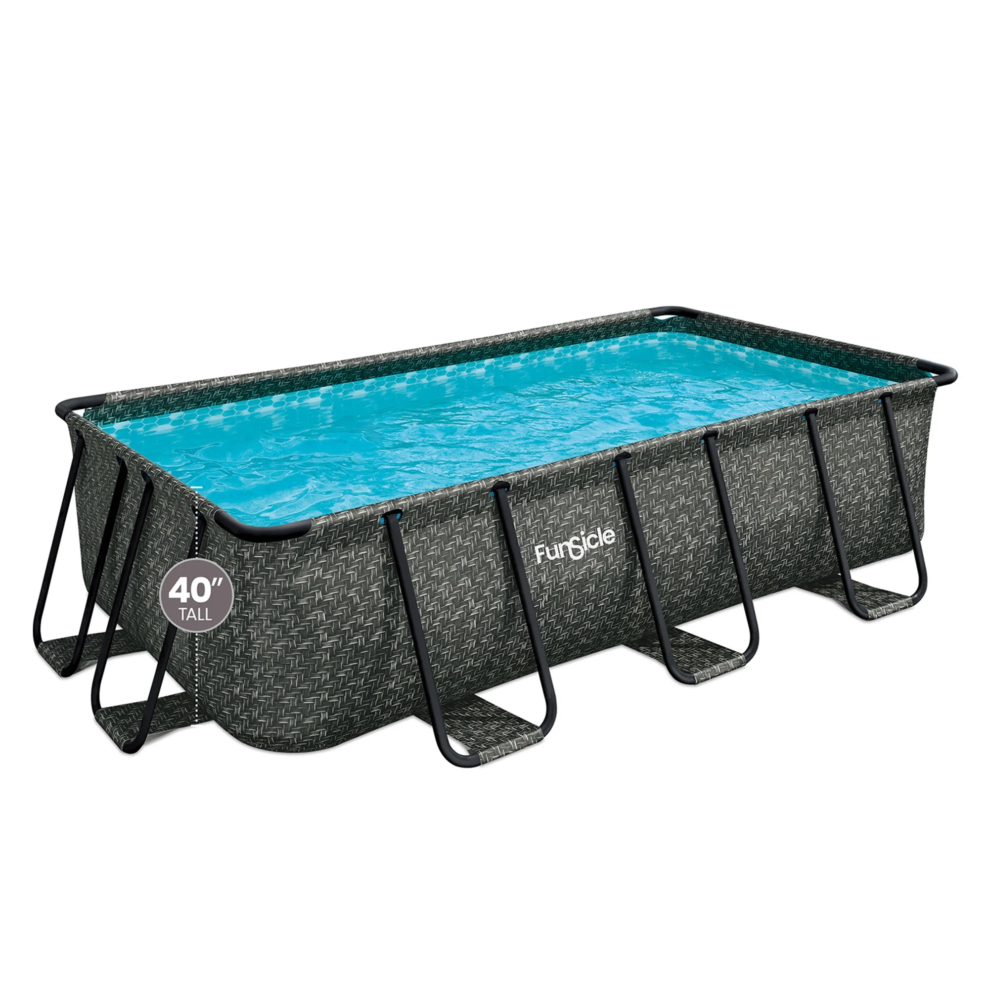 Open Box Funsicle 13' x 7' x 39" Rectangle Above Ground Swimming Pool, Gray - Image 9