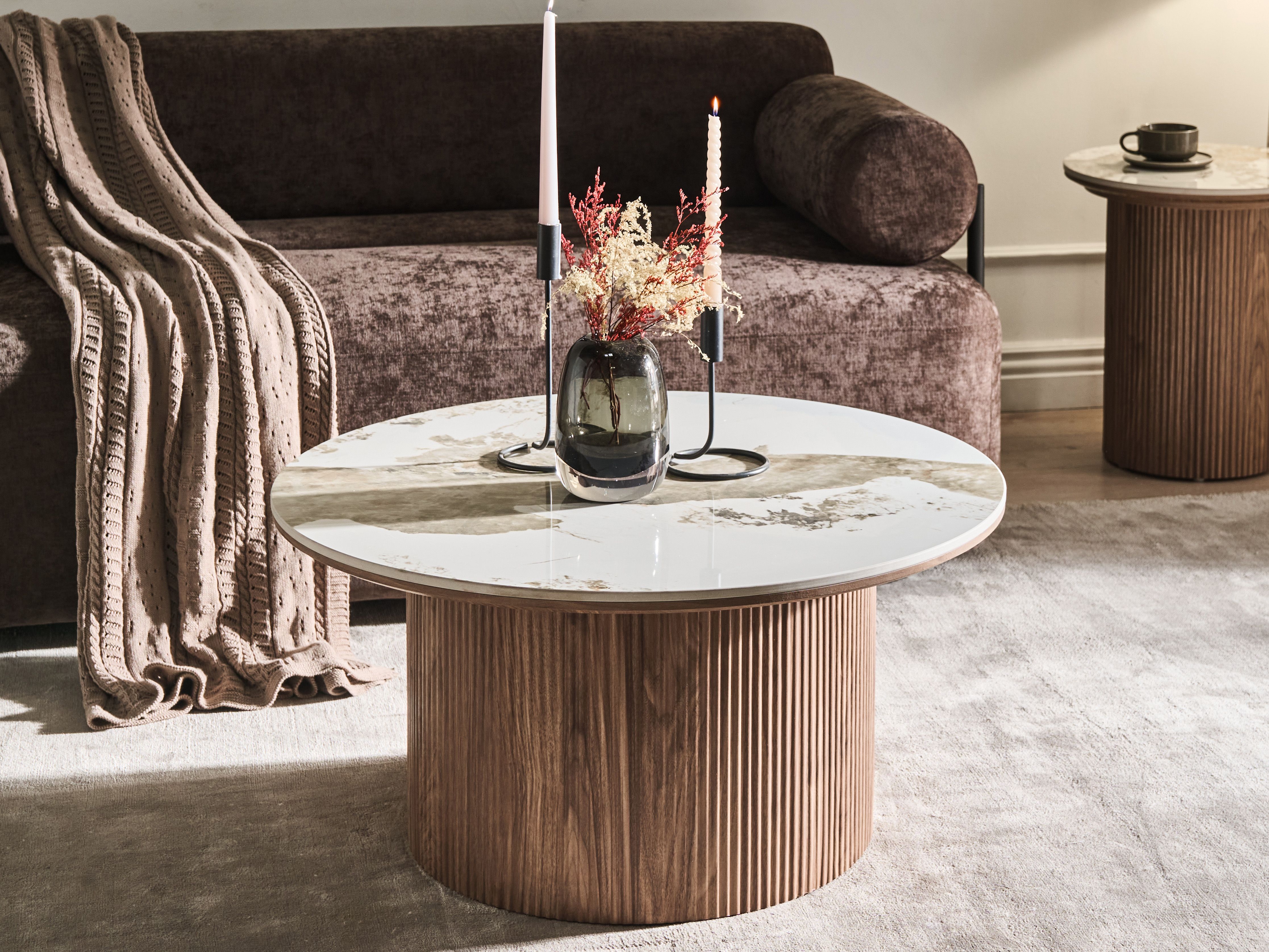 Coffee Table DORA Ceramic Brown