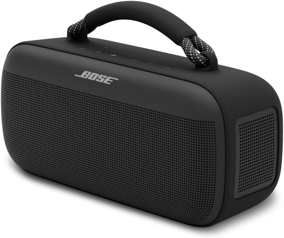 Bose SoundLink Max Bluetooth Speaker - Portable Wireless Party Speaker  IP67 Waterproof  Rope Handle  Up to 20 Hours of Playtime  USB-C  Built-in 3.5mm AUX Input  Black