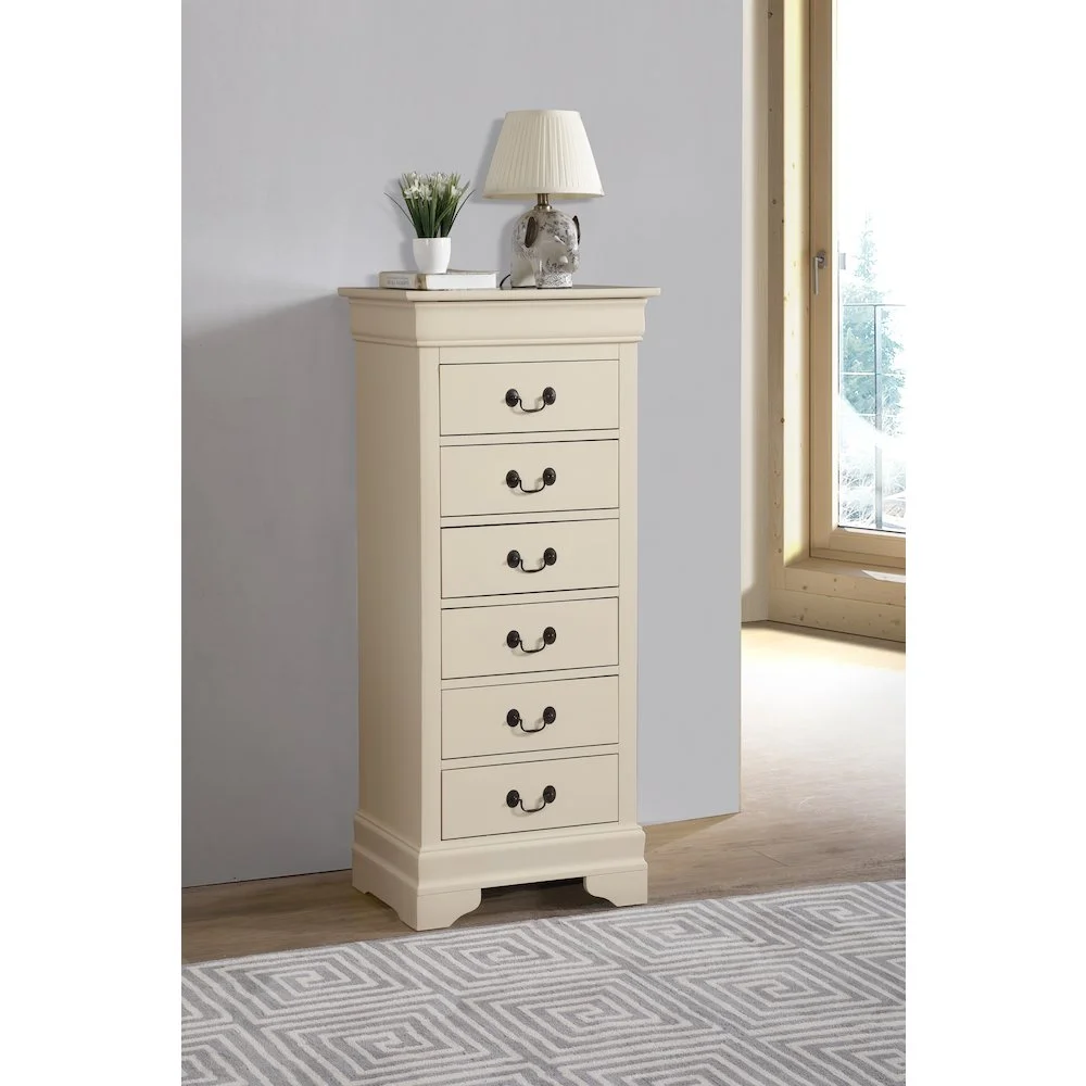 Glory Furniture Louis Phillipe 7 Drawer Lingerie Chest in Cherry - Image 38