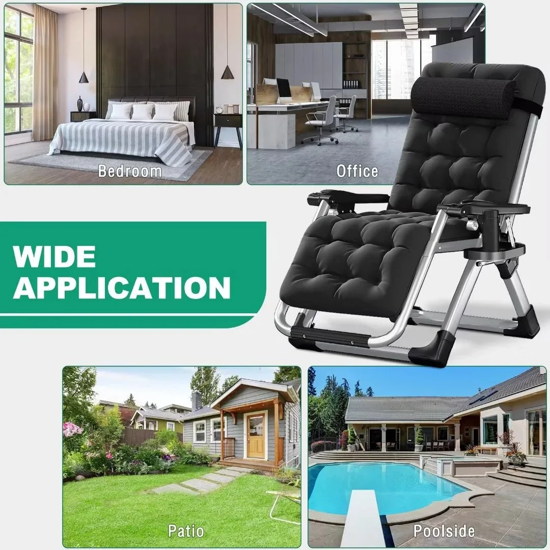 NAIZEA Zero Gravity Lawn Recliner Chairs, 2 Pack, Black - Image 29 NAIZEA Zero Gravity Lawn Recliner Chairs, 2 Pack, Black - Image 29