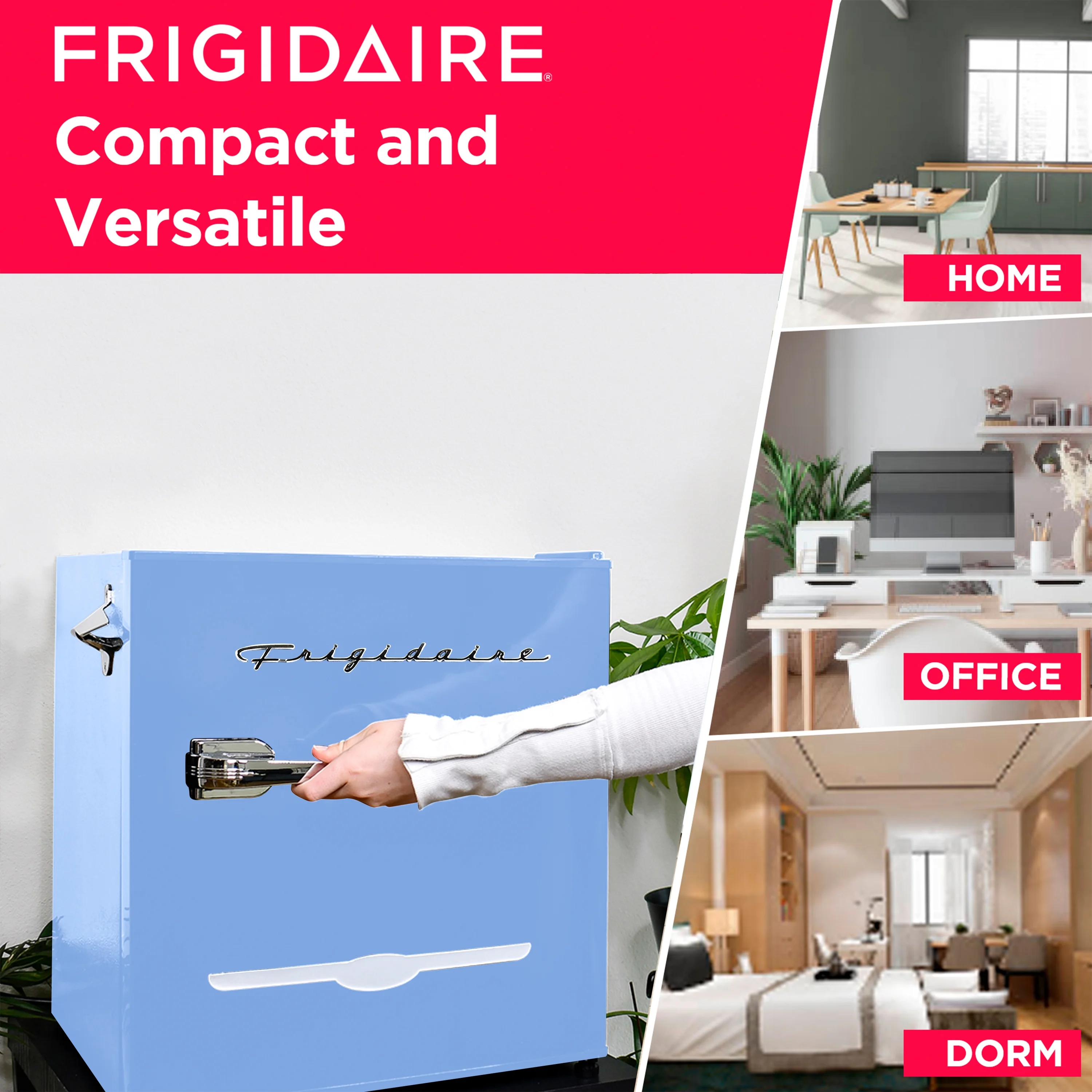 Frigidaire 1.6 Cu ft. Retro Compact Refrigerator with Side Bottle Opener, Coral - Image 15