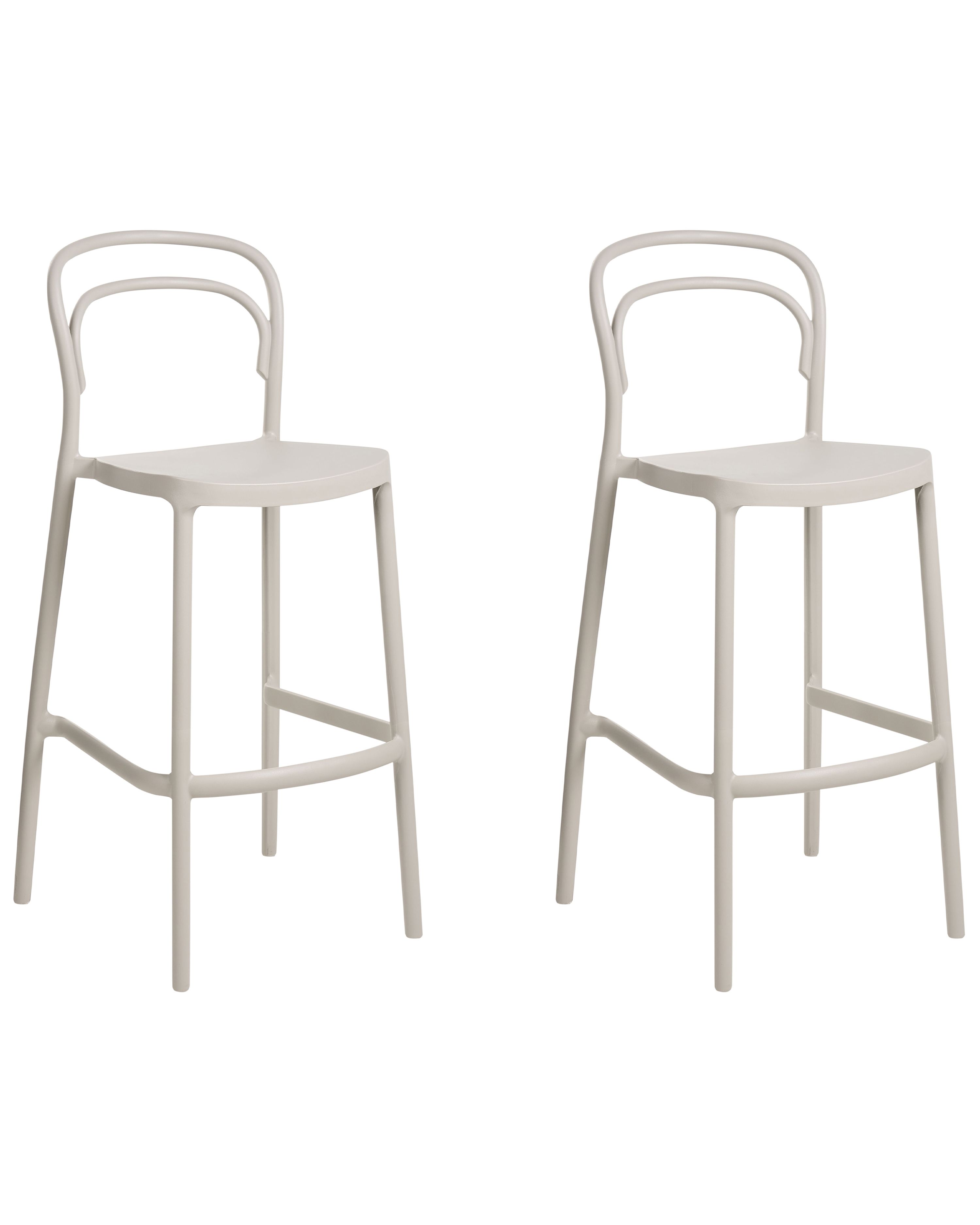 Set of 2 Garden Bar Chairs PORANO Beige