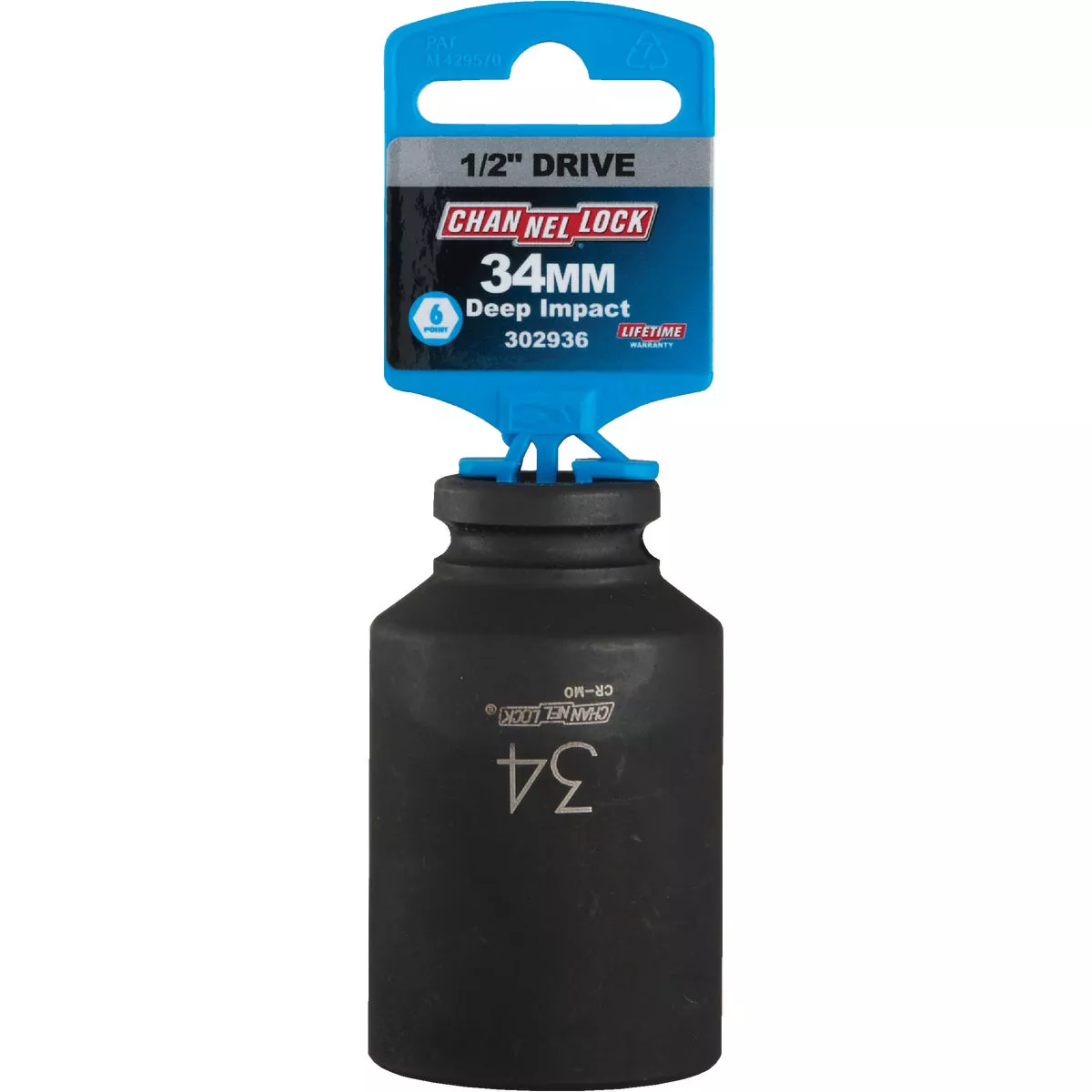 Channellock 1/2 In. Drive 34 mm 6-Point Deep Metric Impact Socket