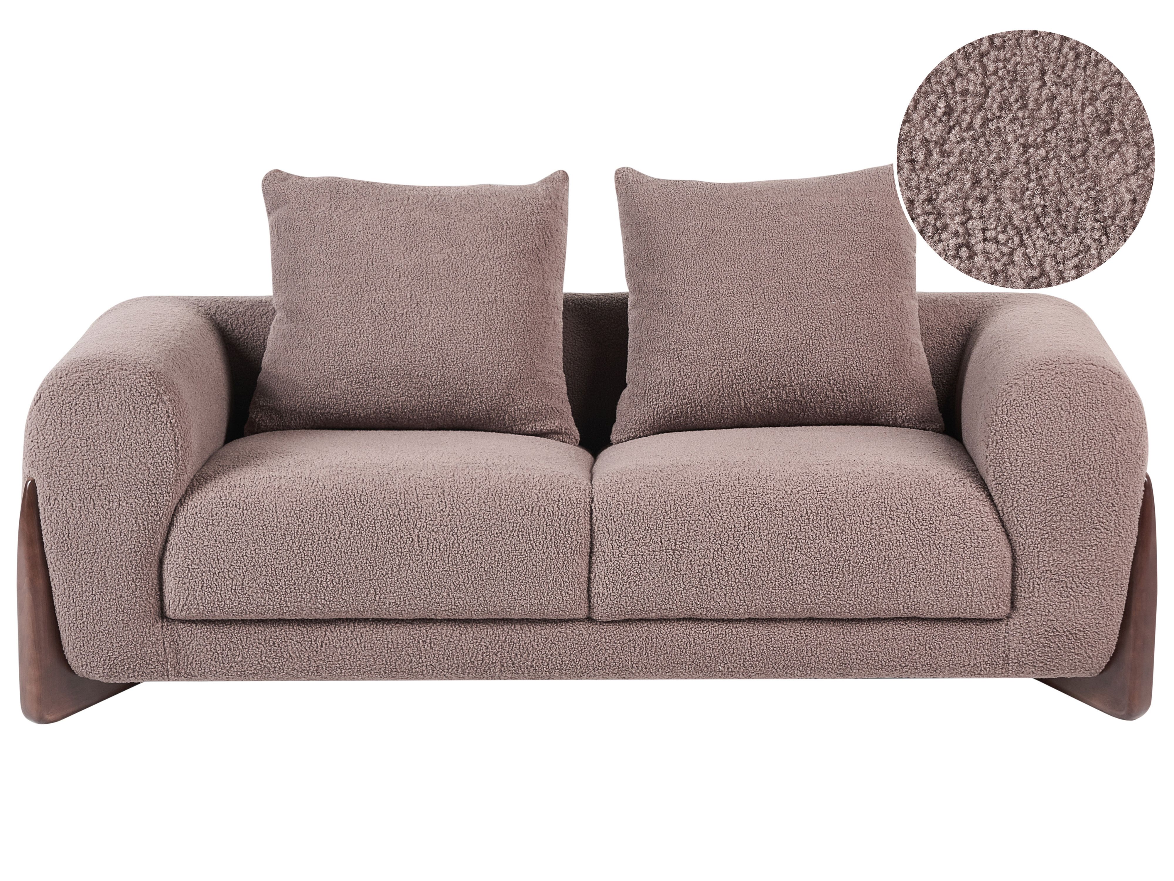 Sofa 2 Seater VINLIDEN Boucle Brown
