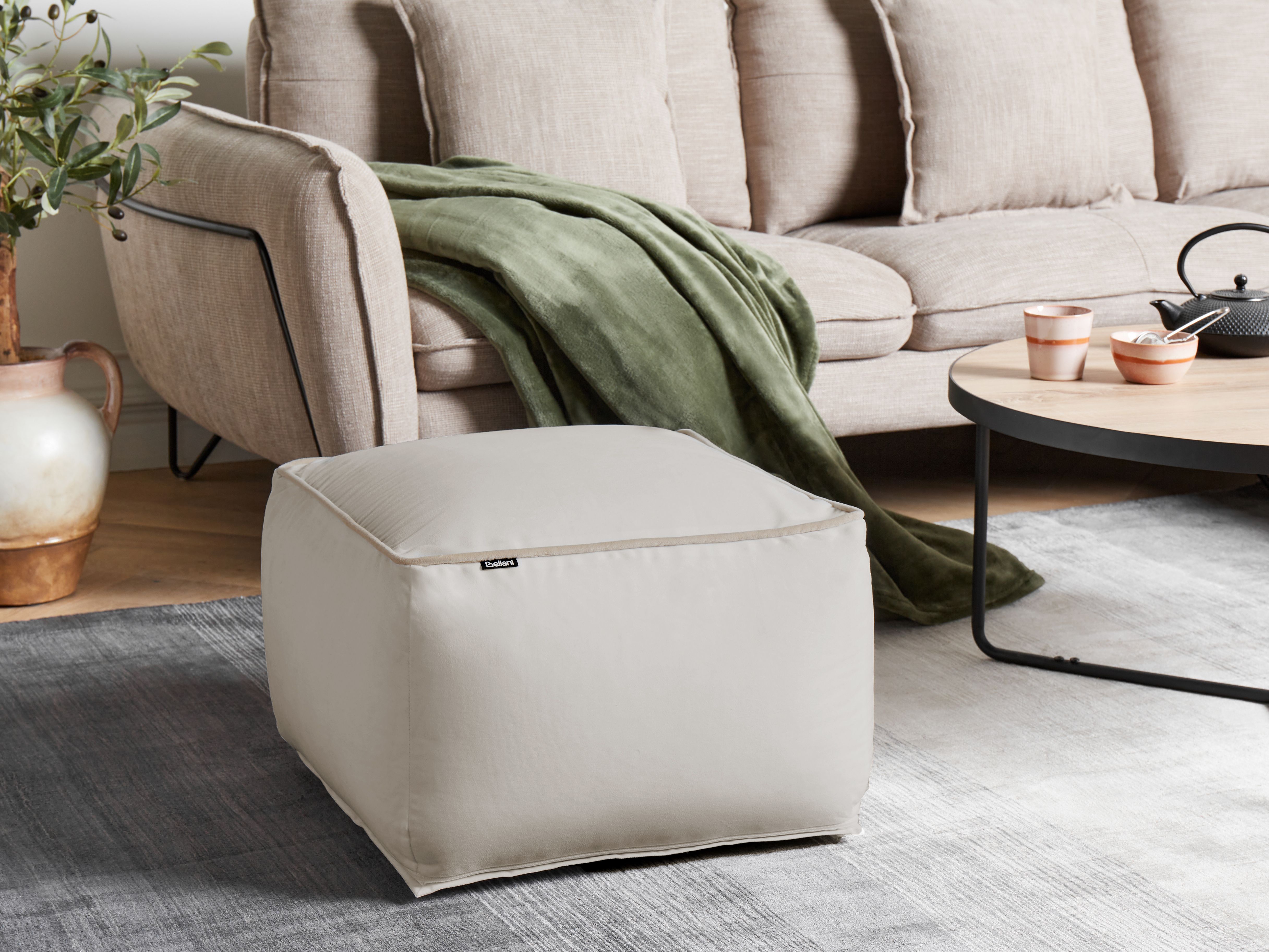 Pouffe DAREYN Velvet Light Beige