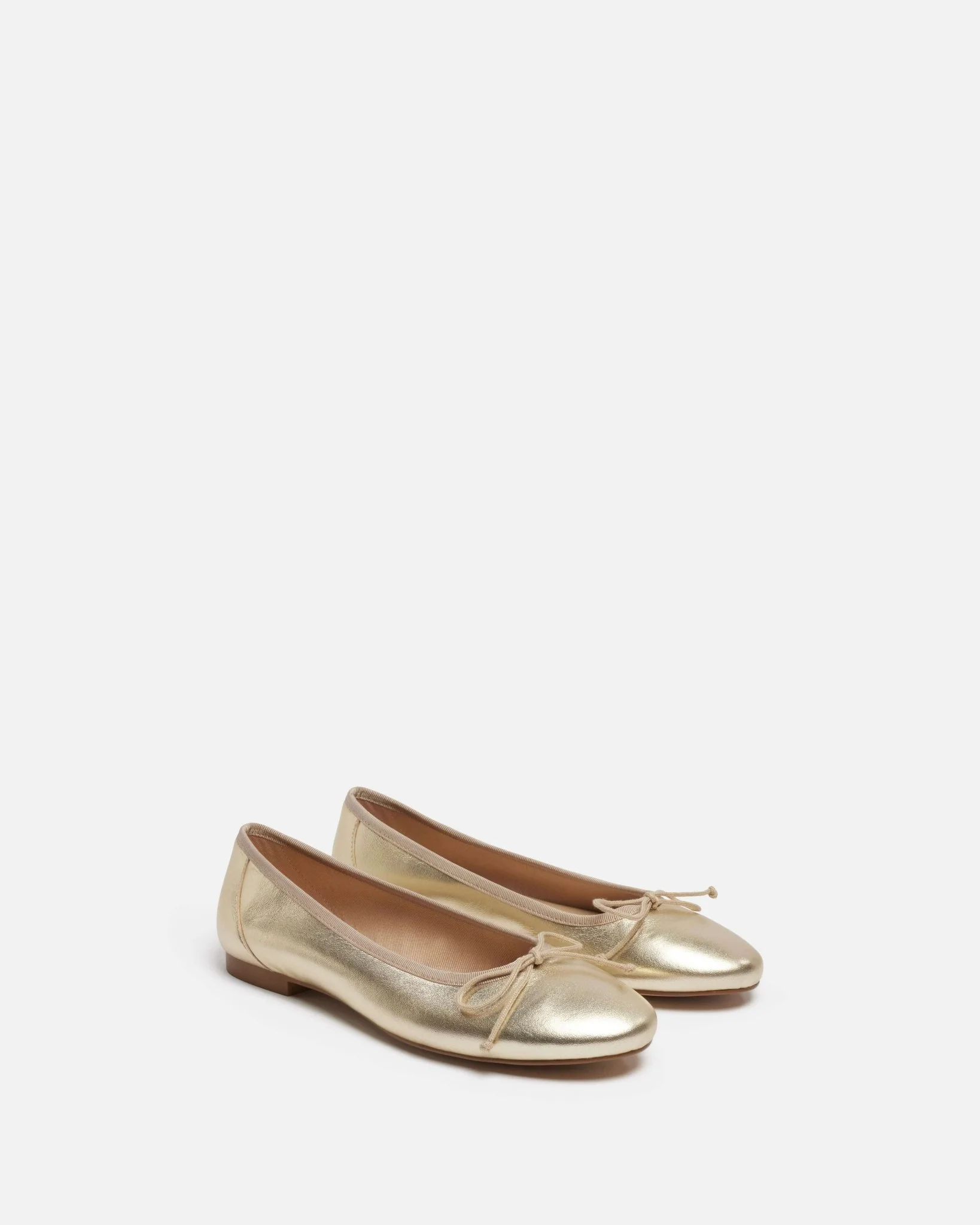 BALLERINES SOPHIE/MET - En cuir métallisé platine