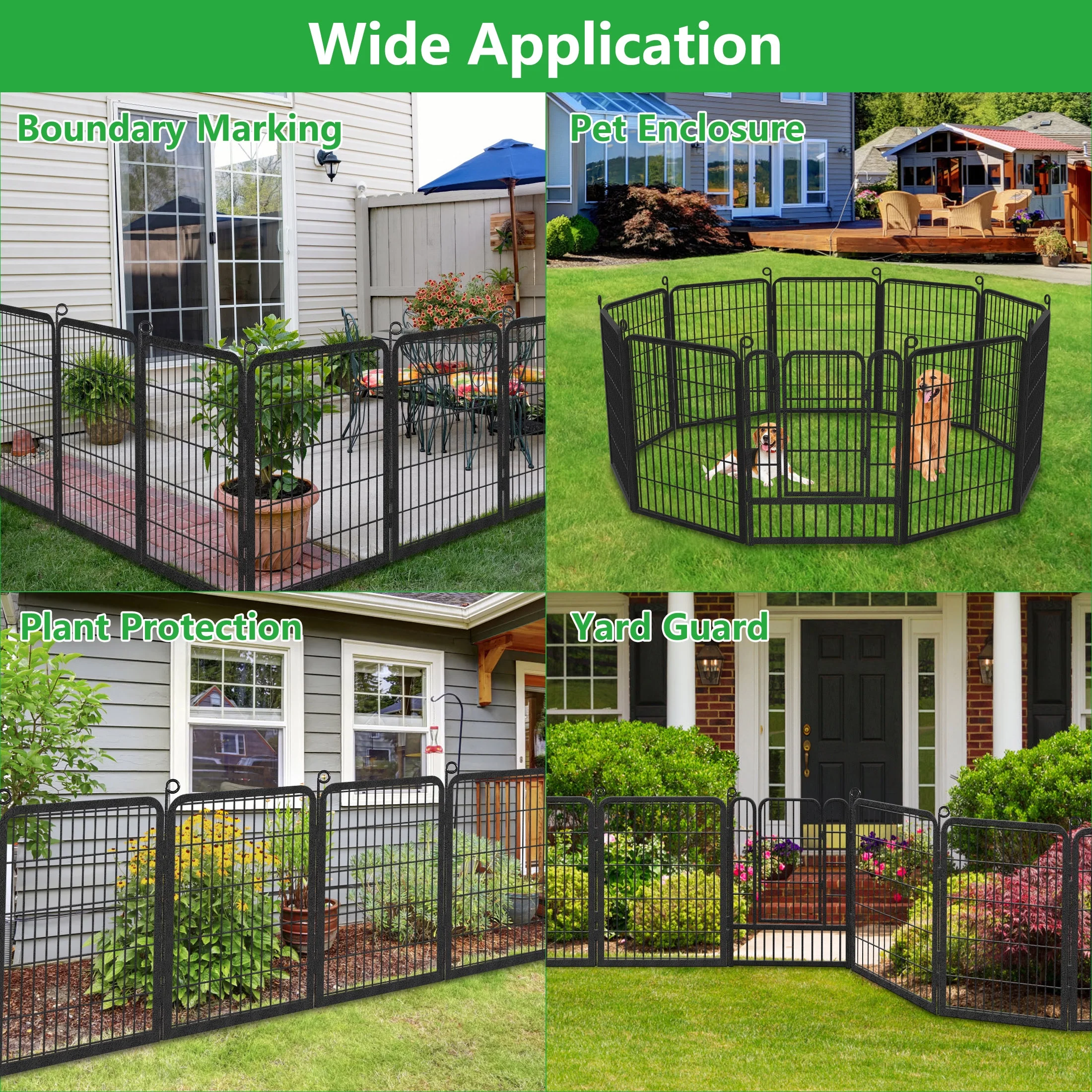 Garden Fence with Gate Fencing No Dig Fence Panels 30ft(L)��32in(H) for Yard Animal Barrier Decorative Garden Fencing for Backyard Patio Garden Fences and Borders for Dogs - Image 7