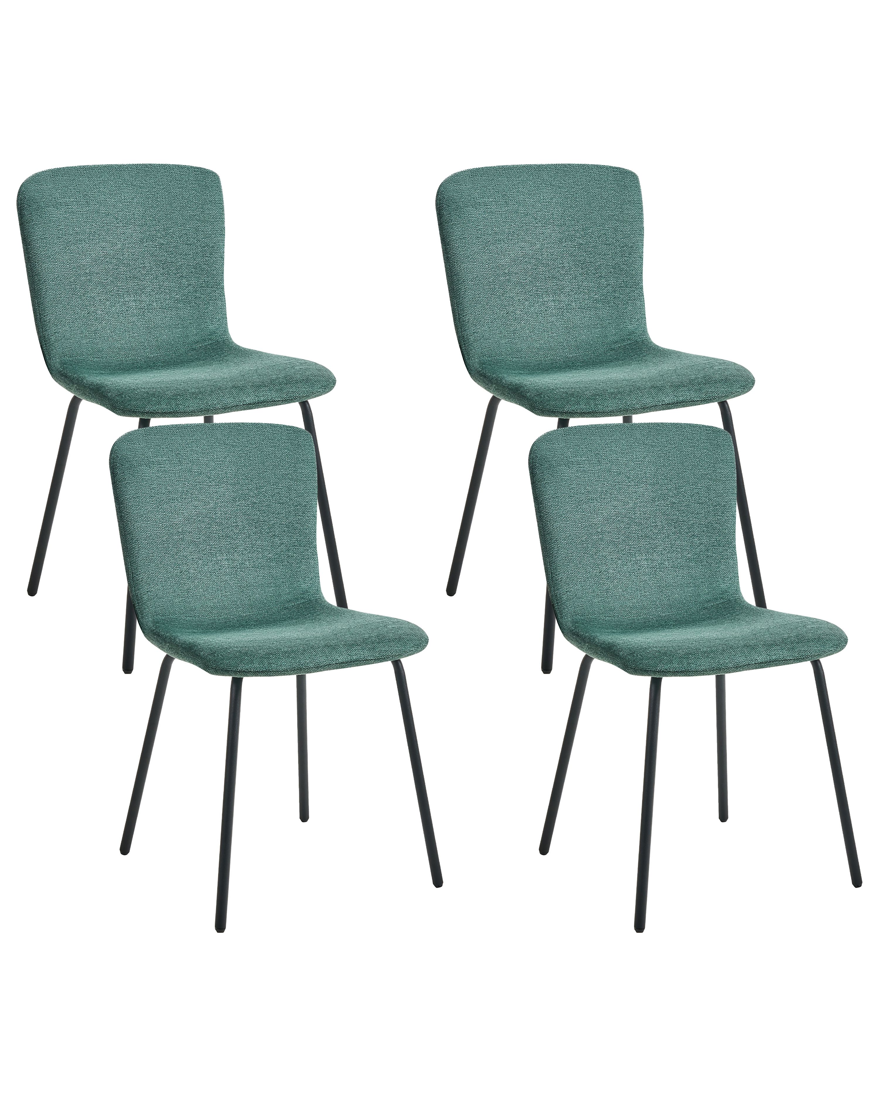 Set of 4 Dining Chairs CALDWELL Fabric Green