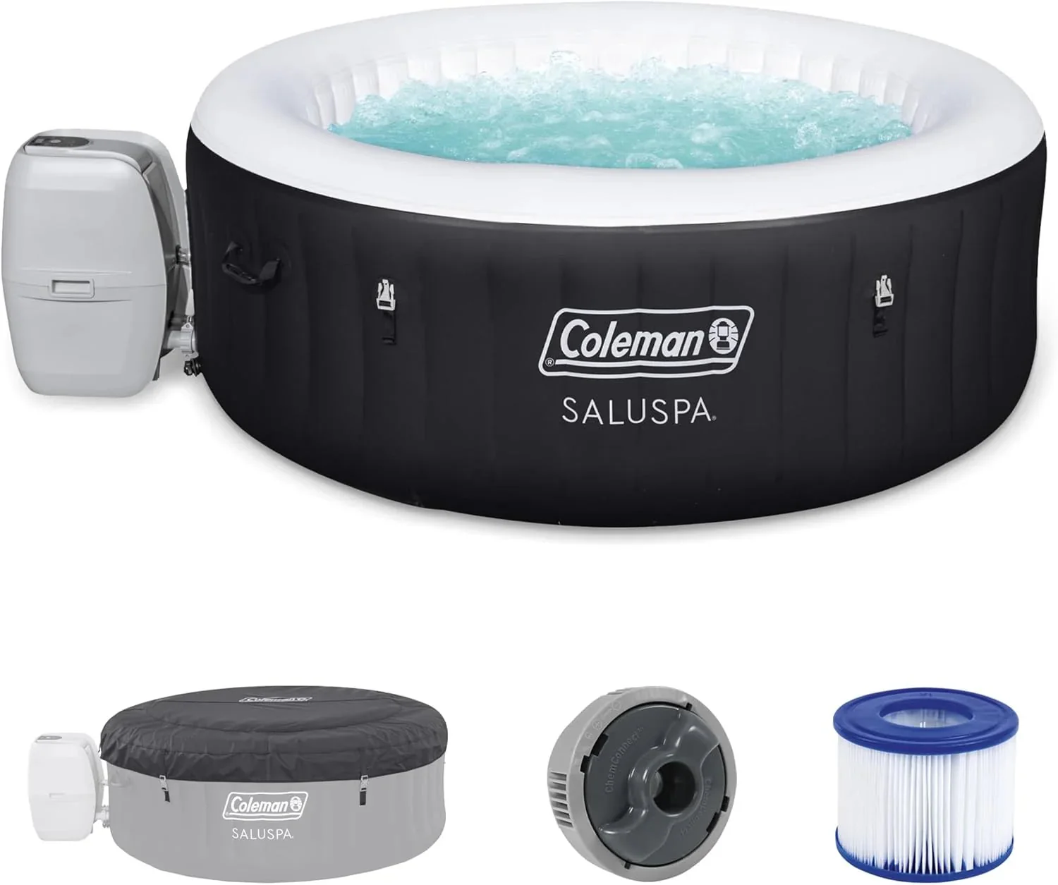 2-4 Person Inflatable Hot Tub With 120 Air Jets And Insulated Cover - Image 4 2-4 Person Inflatable Hot Tub With 120 Air Jets And Insulated Cover - Image 4