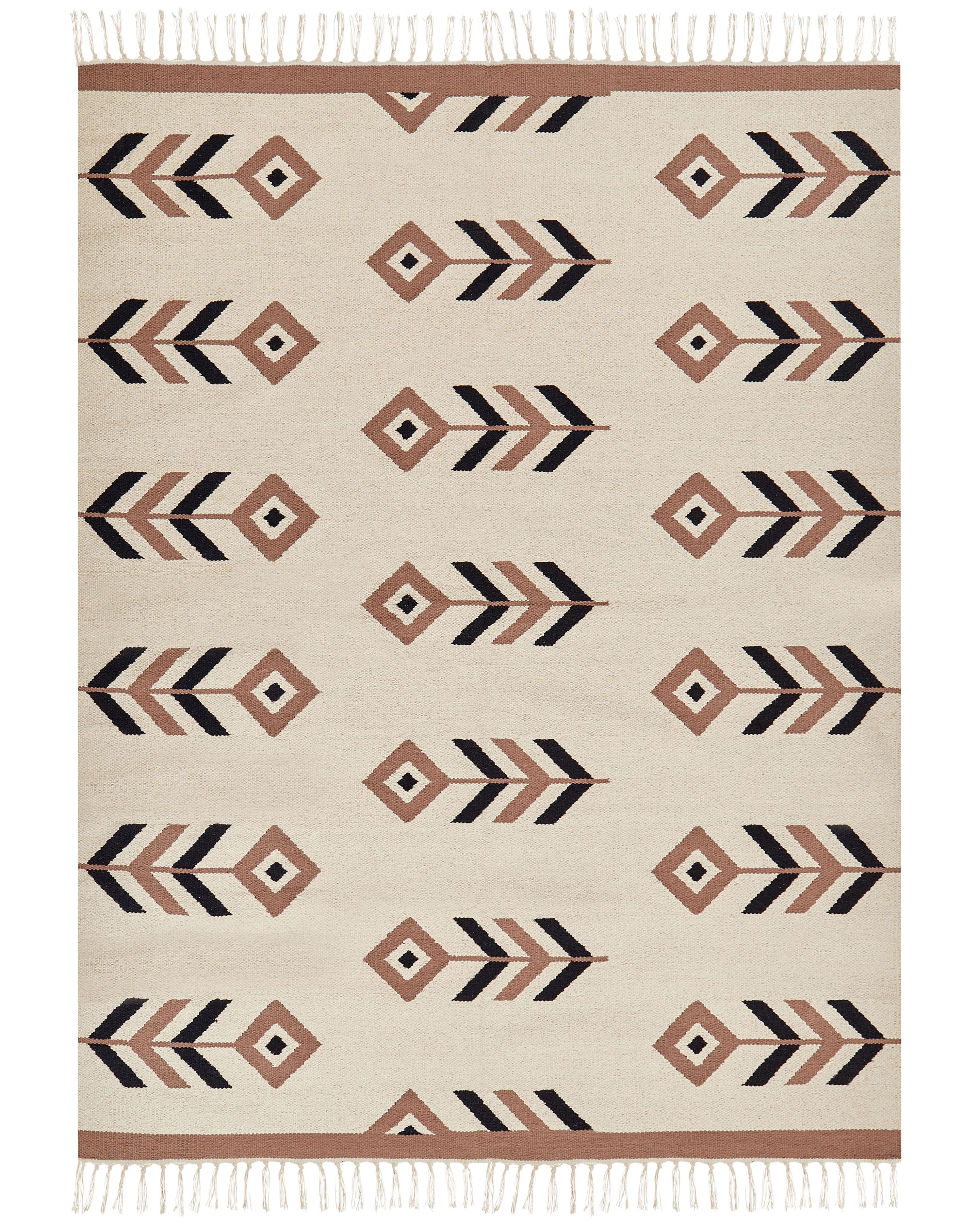 Rug NIAVAN Beige 200 x 300 cm Cotton Kilim