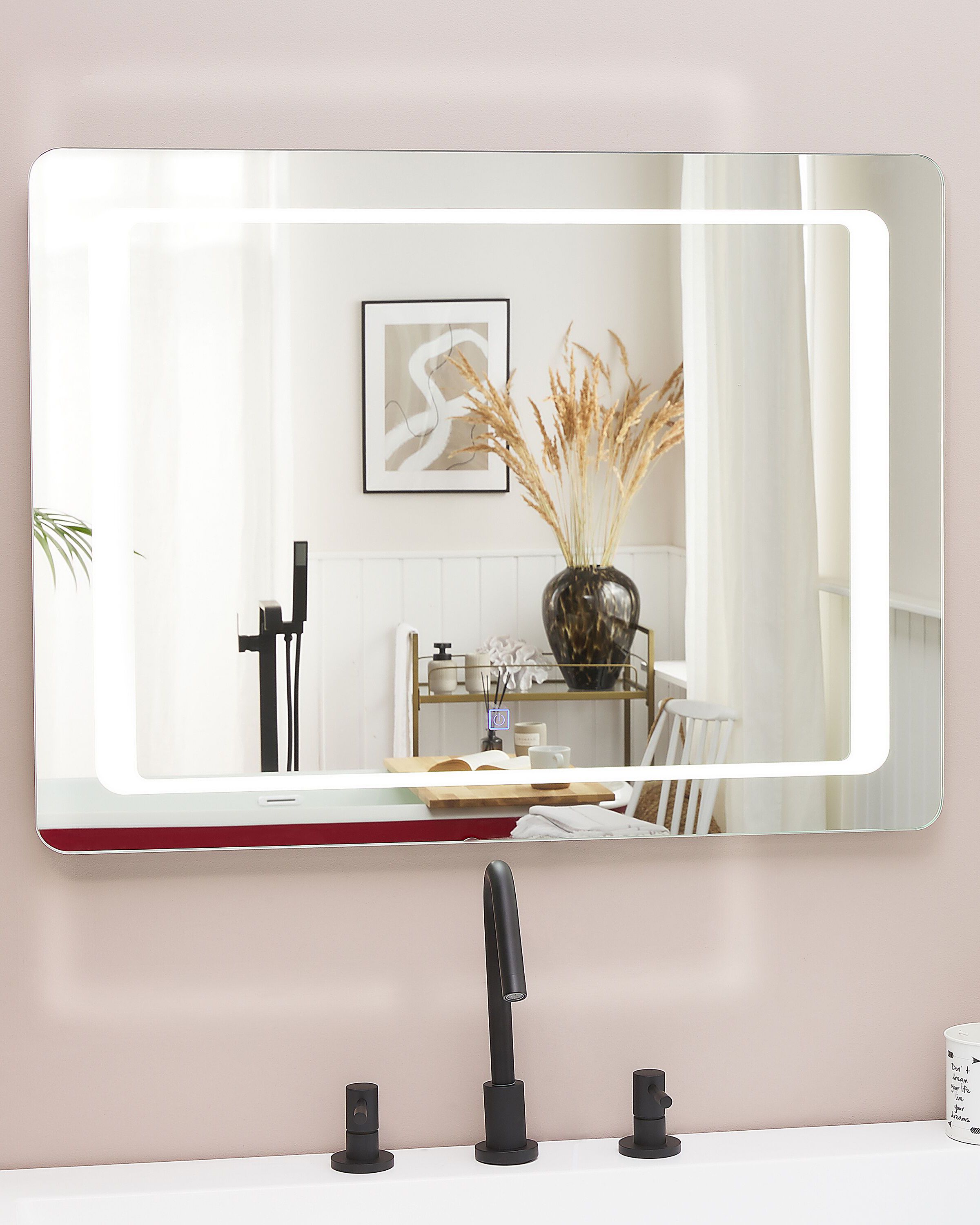 LED Bathroom Mirror WASSY 80 cm 60 cm Silver