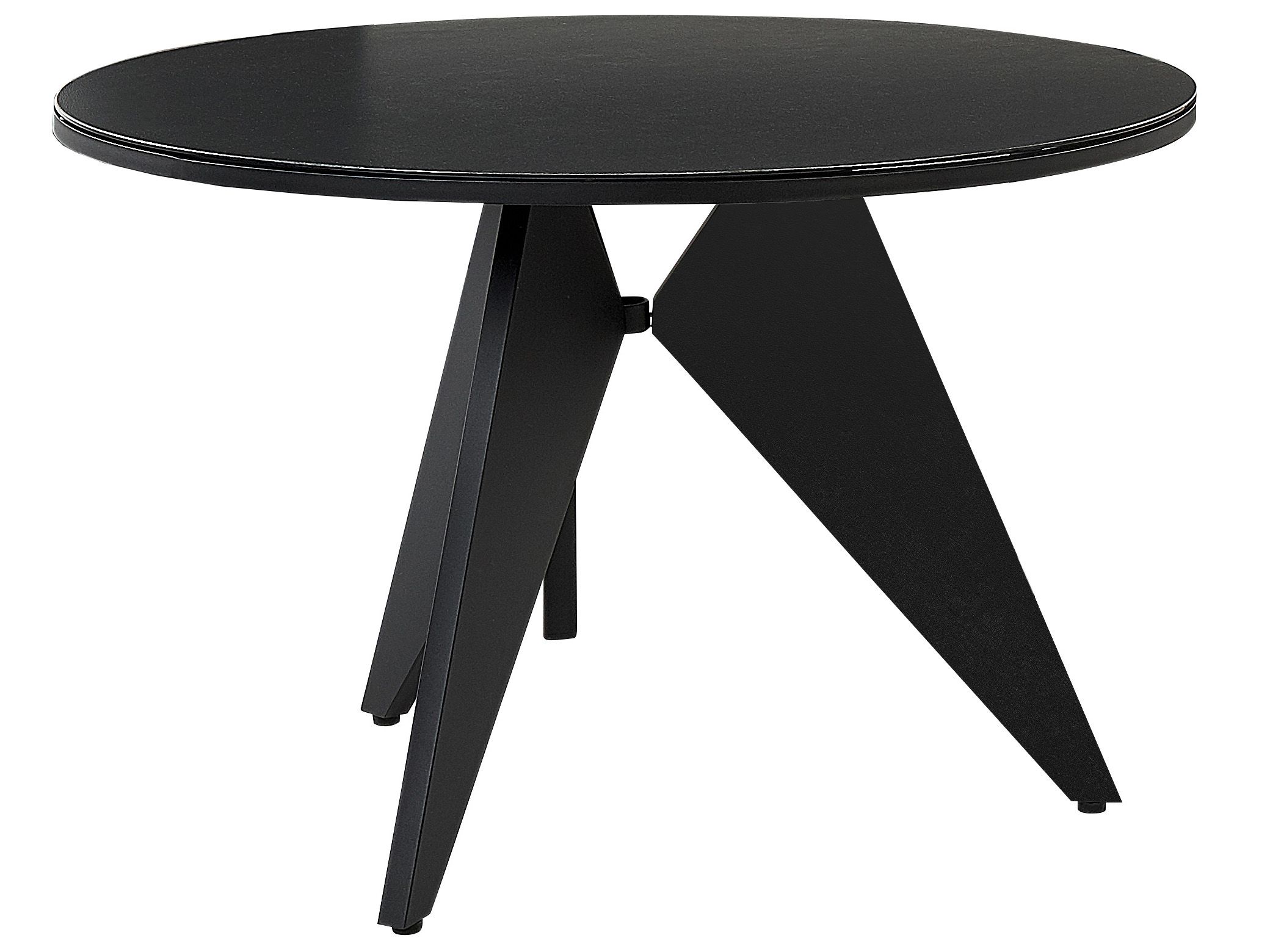 Garden Dining Table OLMETTO 83 cm 110 cm Glass Black