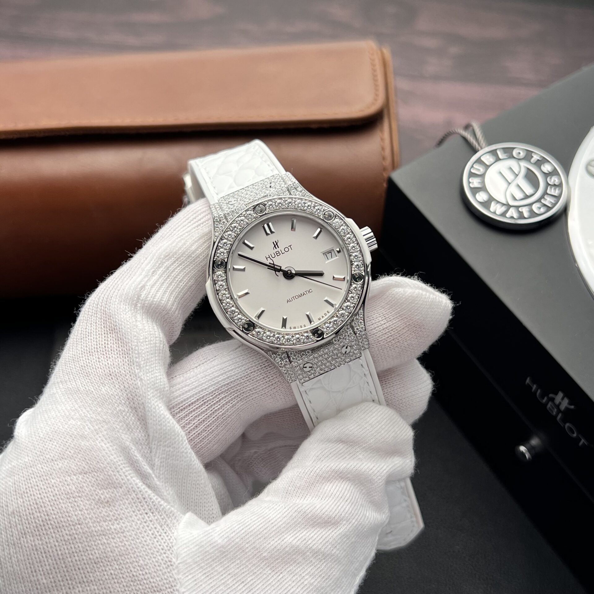 Hublot Rep 11 Watch Classic Fusion White Moissanite Diamond Case 38mm - Top club
