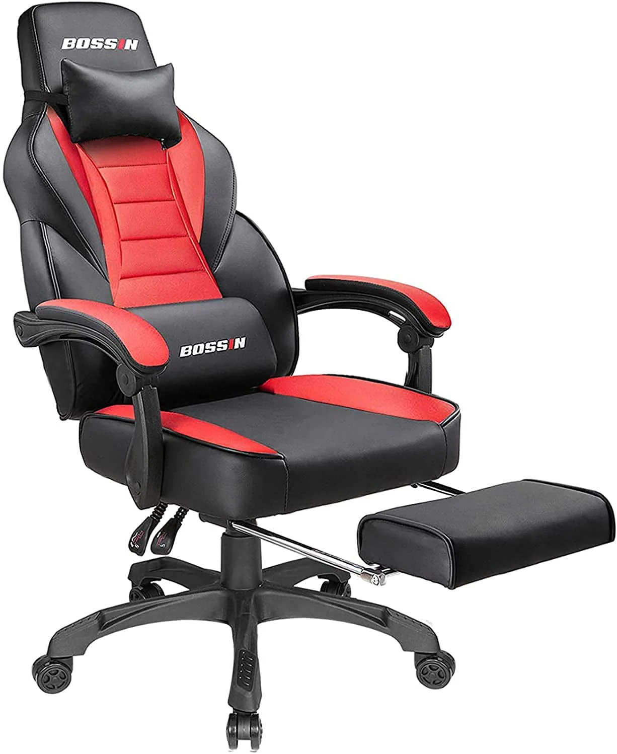 Bossin Gaming Chairs with Footrest,2022 Leather Game Chair for Adults,Big and Tall Gamer Chair with Headrest and Lumbar Support - Image 4