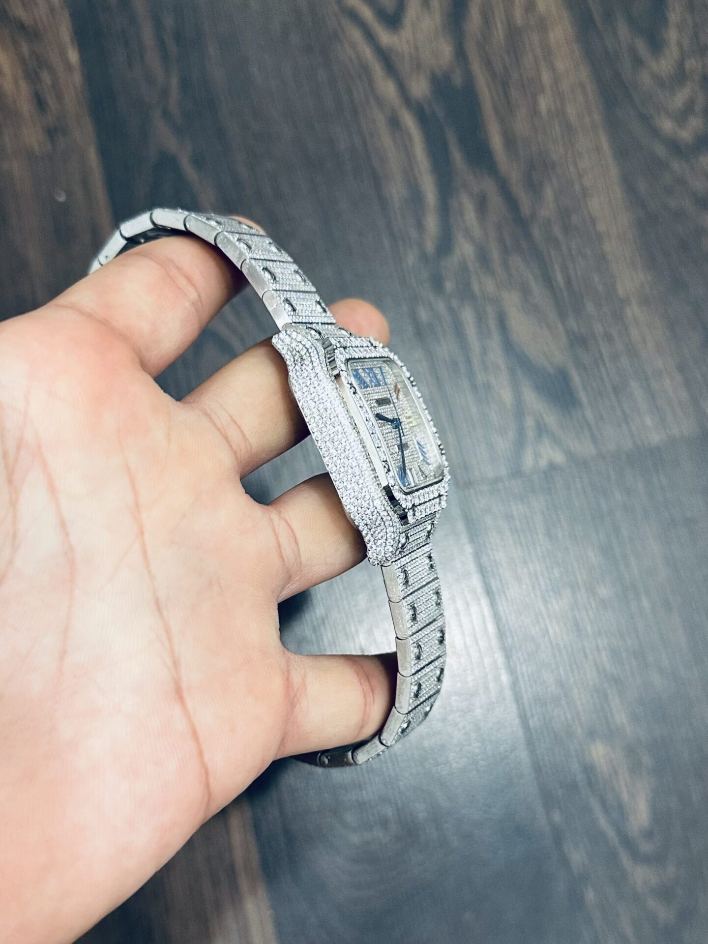 Cartier Santos Replica Watch Full CZ Metal Wire 39.8mm - Top club
