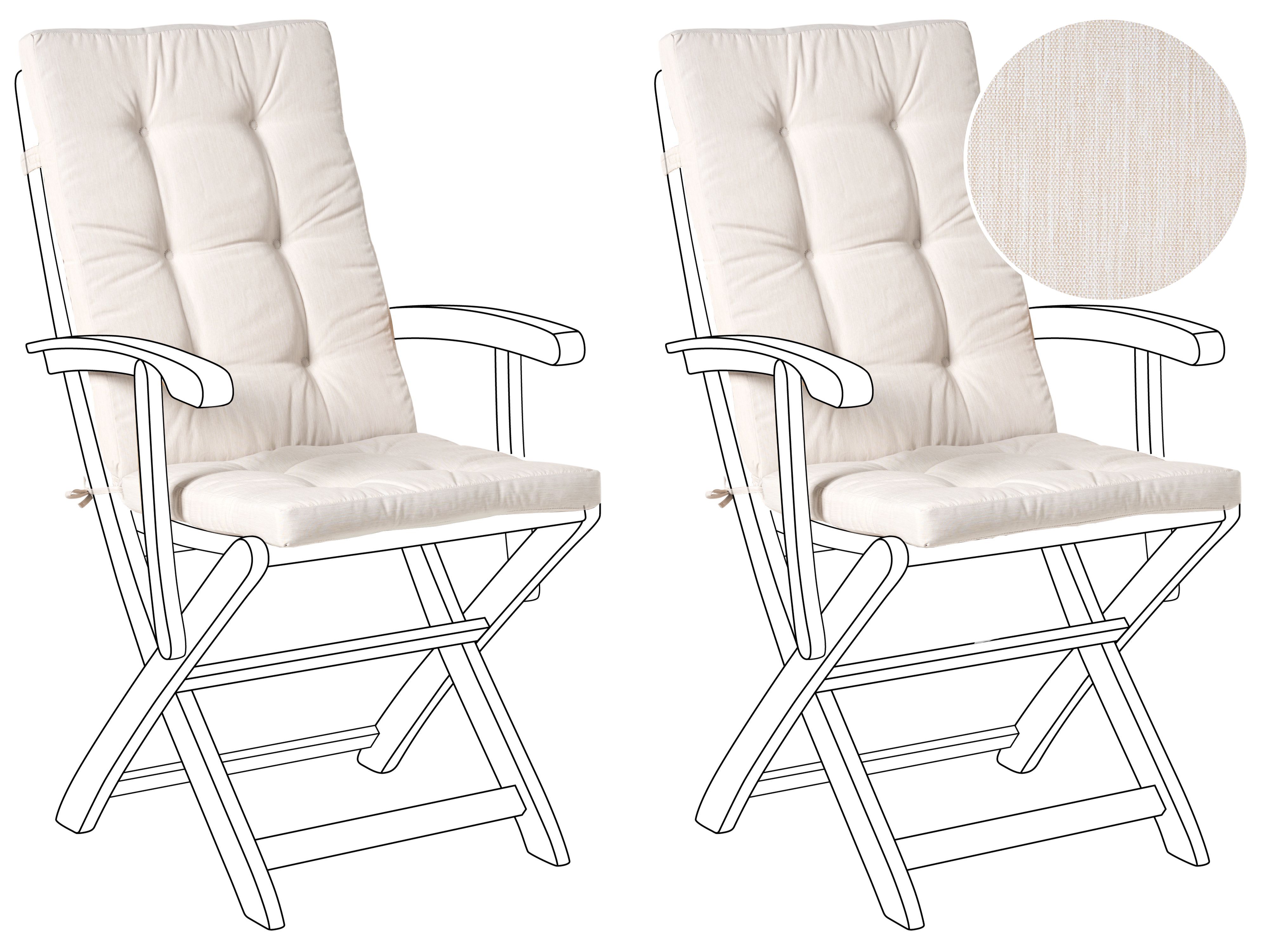 Set of 2 Back/Seat Cushions MAUI PREMIUM Light Beige