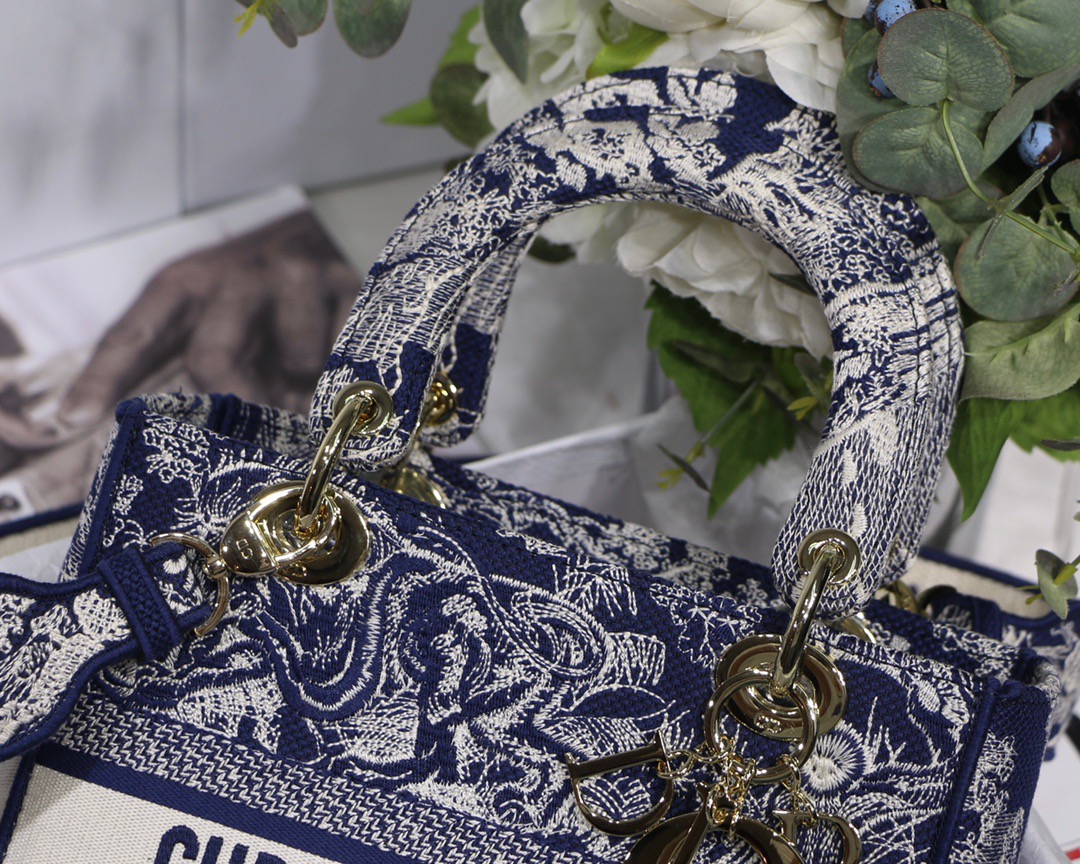 Christian Dior Medium Lady D-Lite Bag Blue, For Women, Women’s Handbags 24cm/9.5in CD M0565ORGO_M9281:1High-quality replica