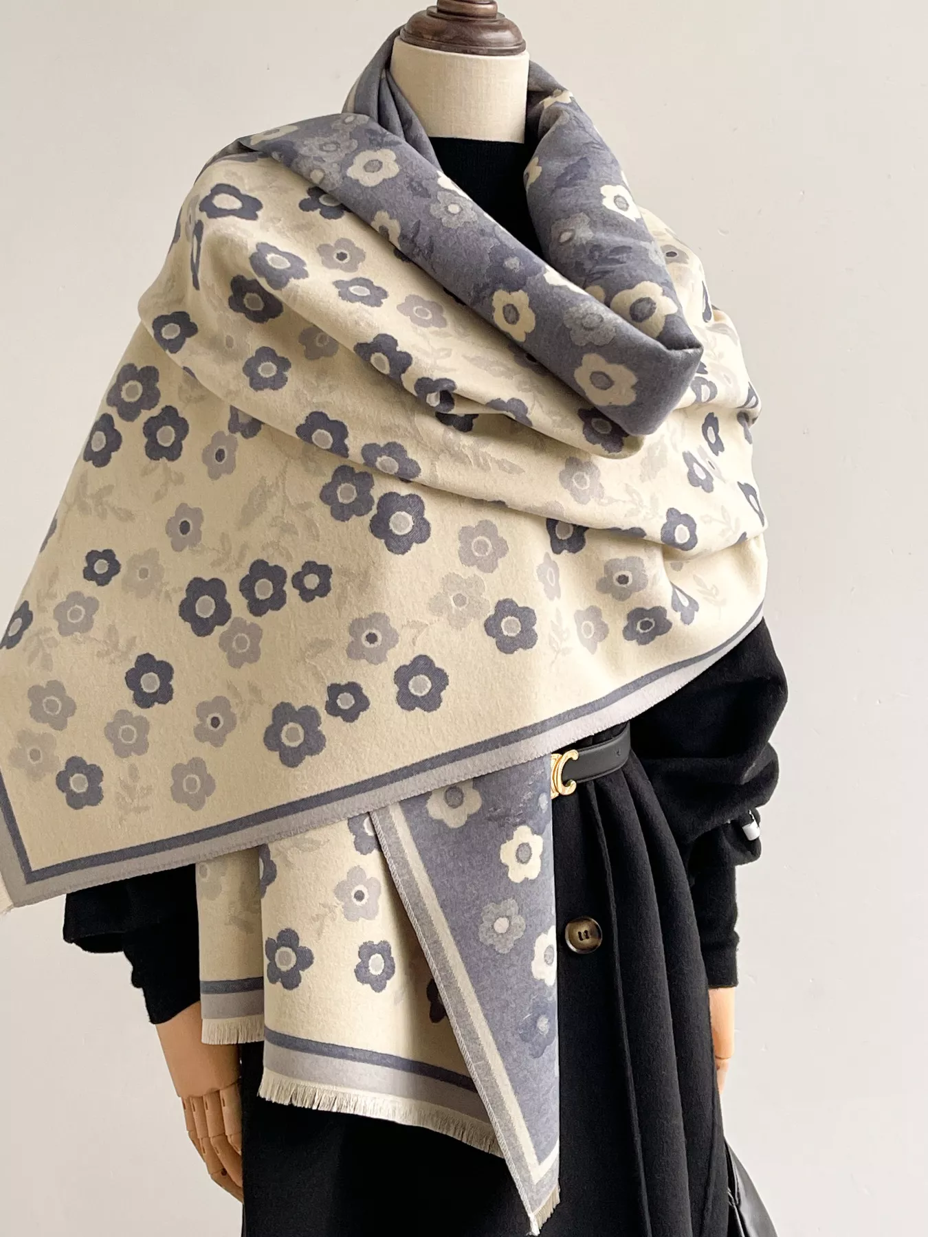 Floral Print Warm Winter Scarf - ZKZOOK