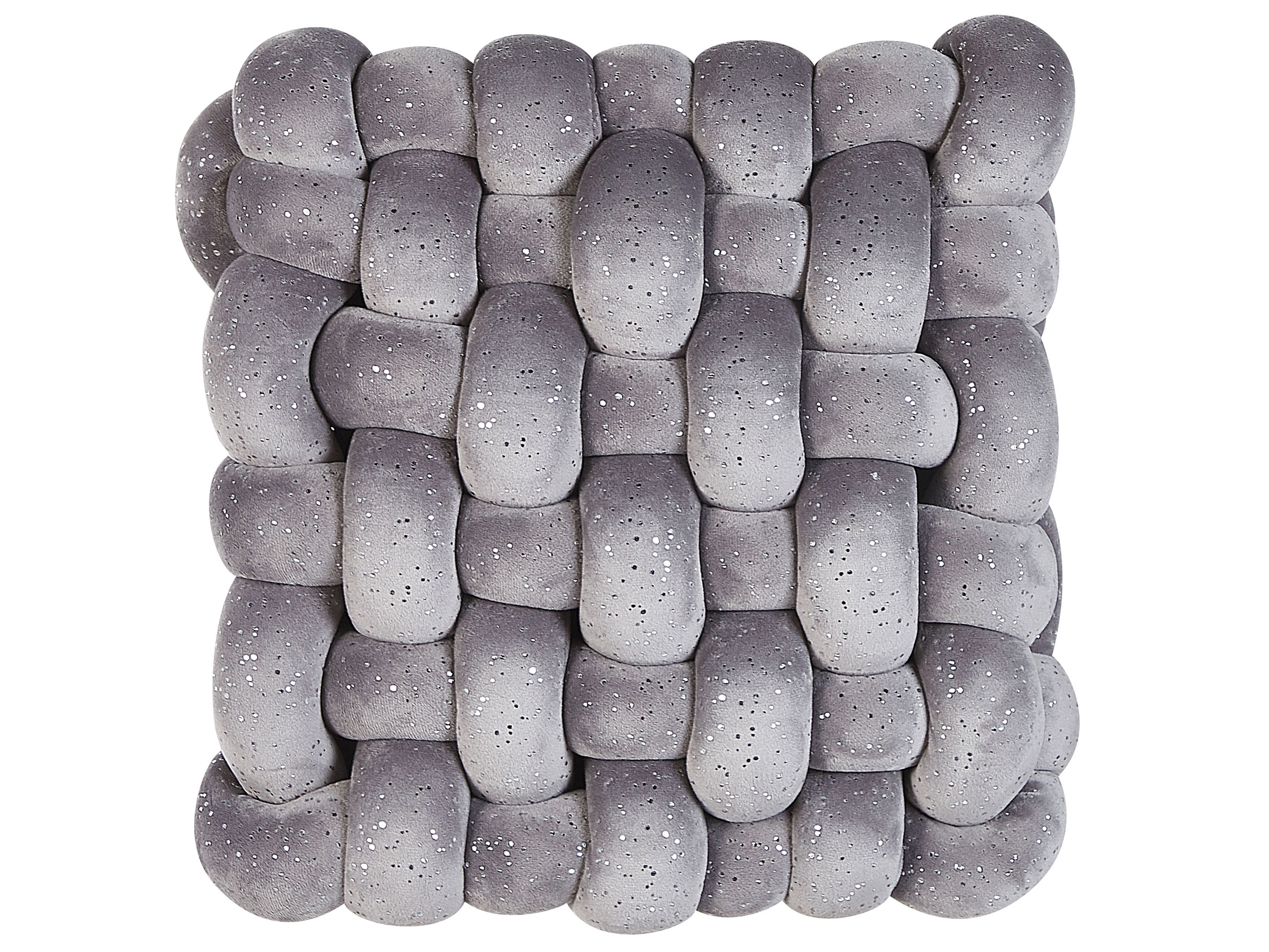 Throw Cushion SIRALI Velvet 30 x 30 cm Grey Solid