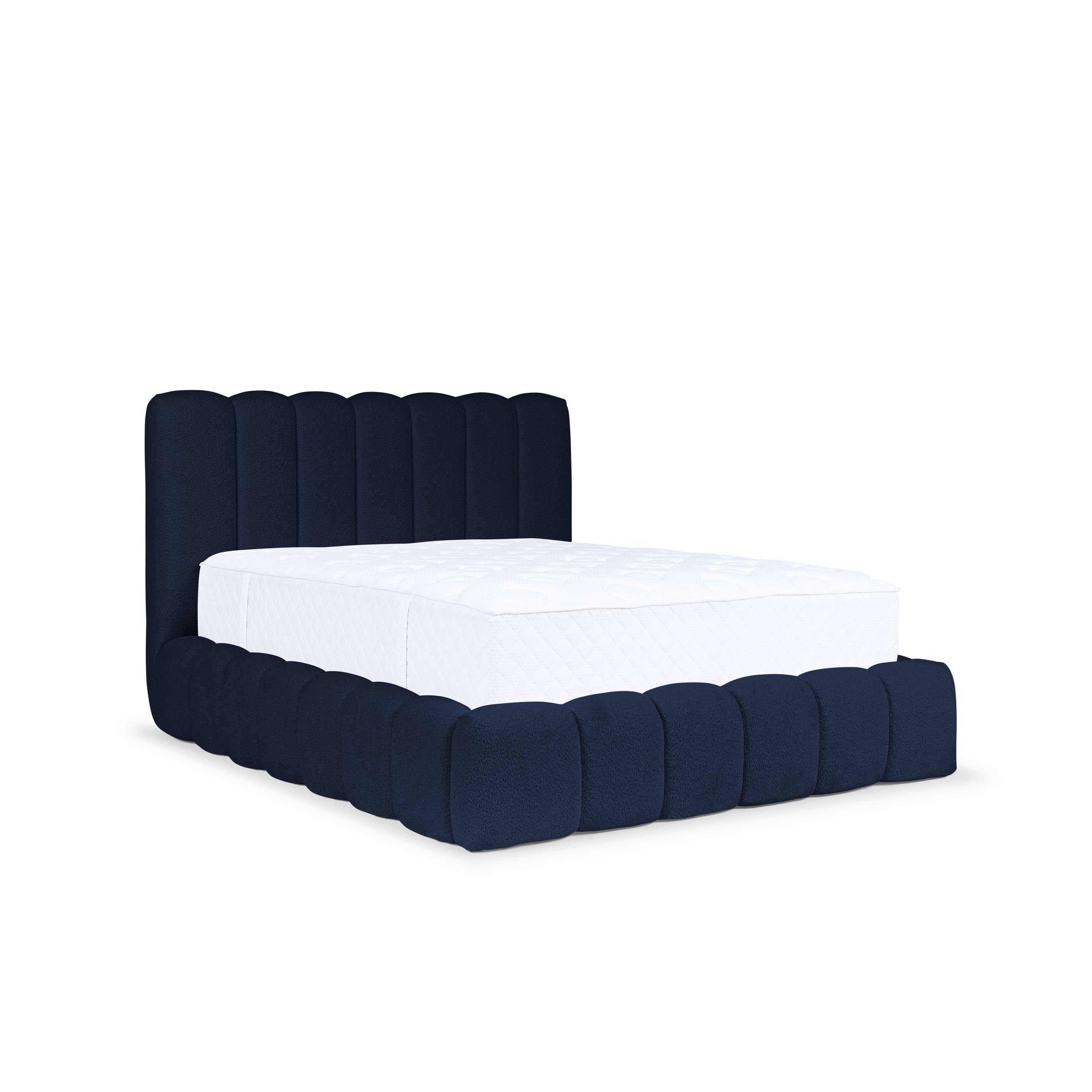 Blokker Dawn Bedframe met Opbergruimte - 200 x 200 cm - Donkerblauw