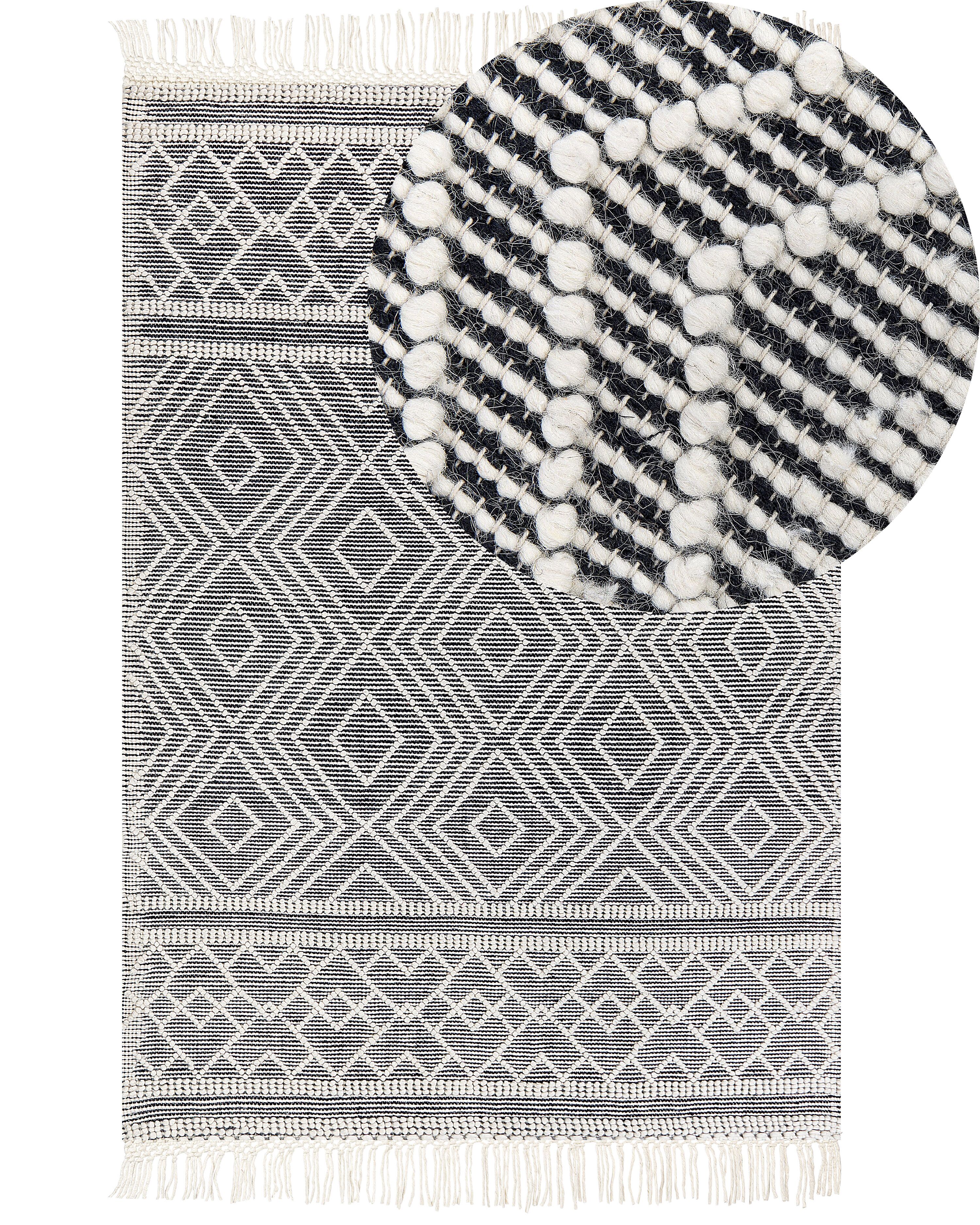 Rug SAVUCA Black 160 x 230 cm Wool