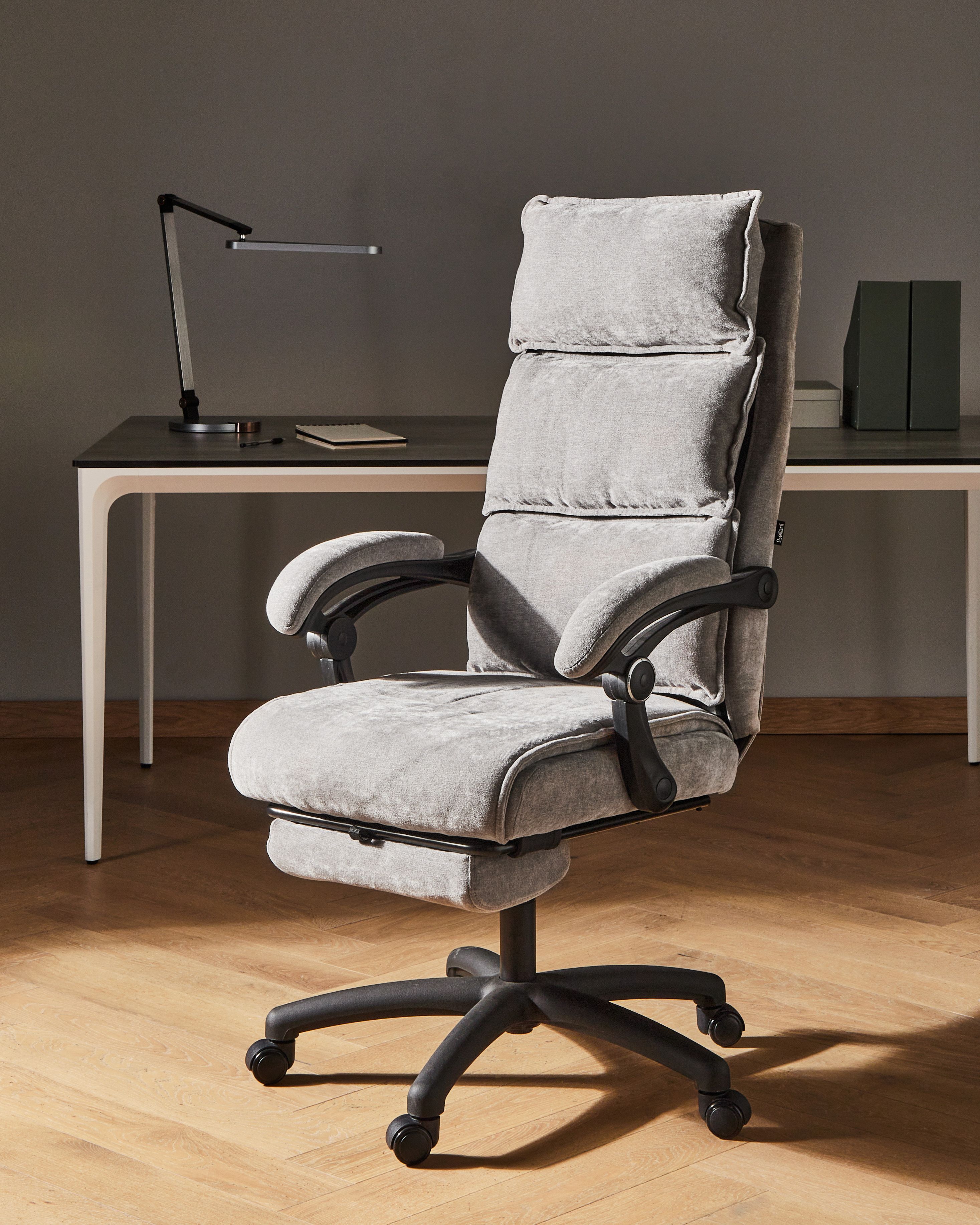 Executive Chair with Footrest EATON Chenille Grey