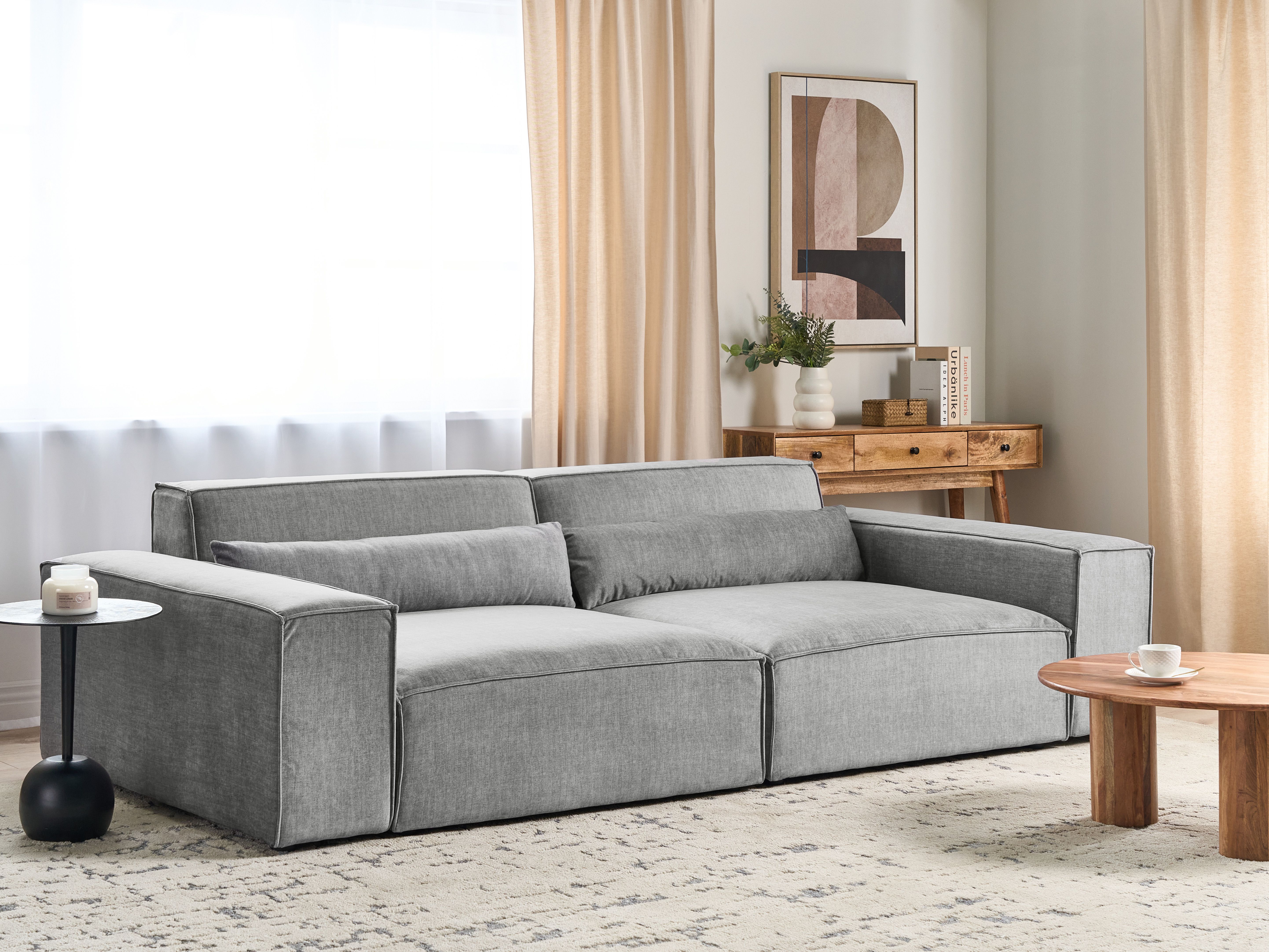 Modular Sofa 2 Seater HELLNAR Fabric Grey