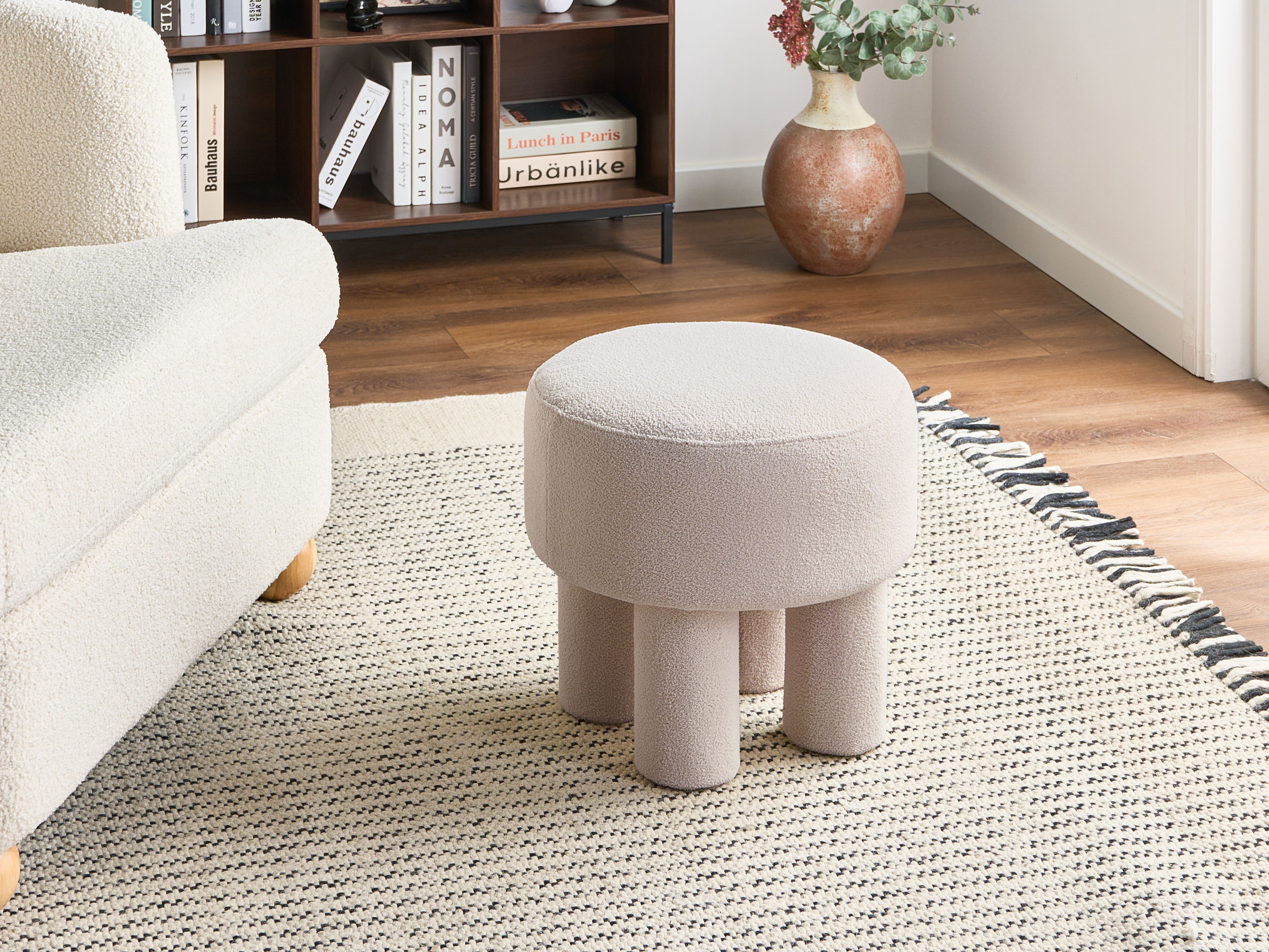 Footstool CANBY Boucle Off-White