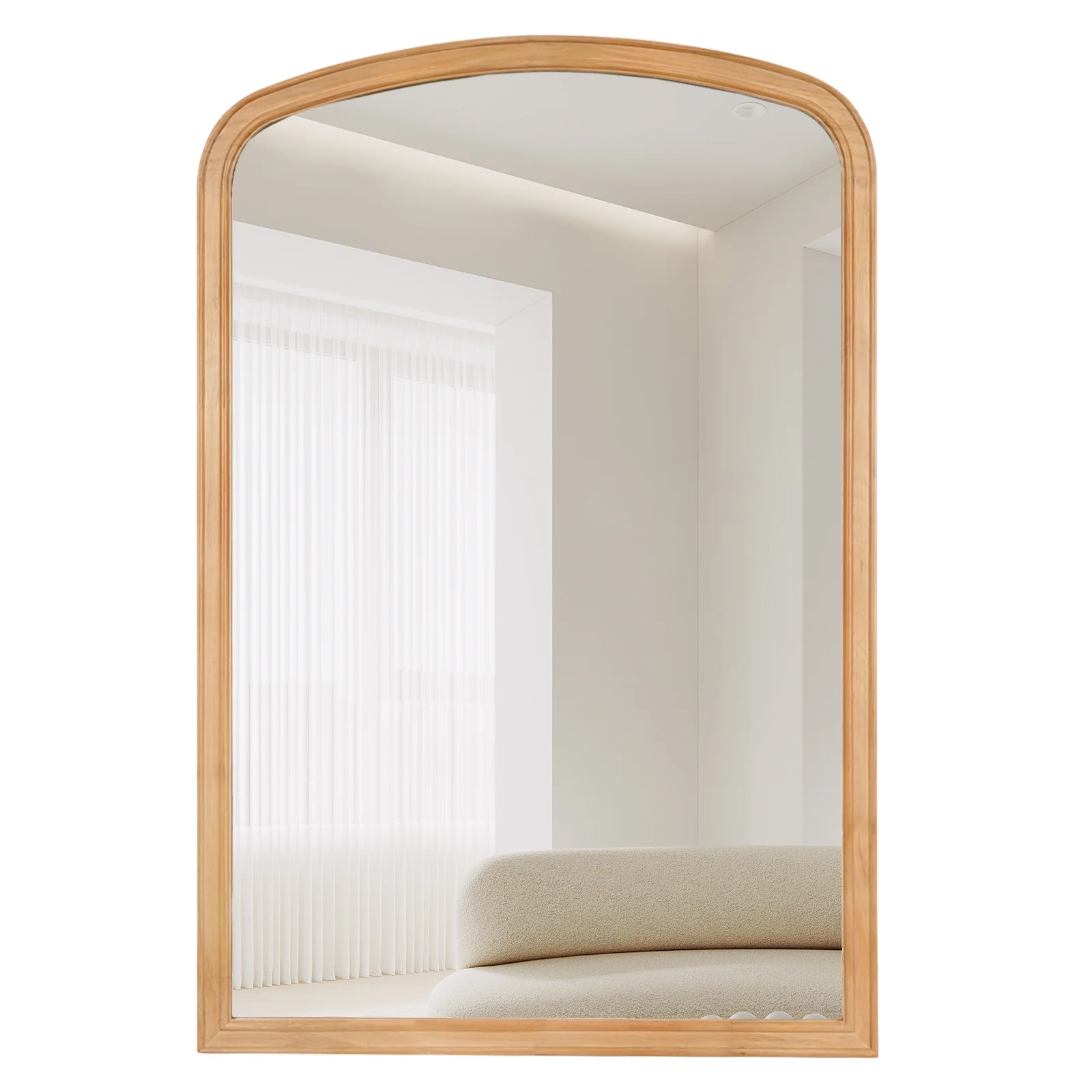 WallBeyond Wood Frame Rustic Arched Wall Mirror for Bathroom or Living Room Wall Decor, 24